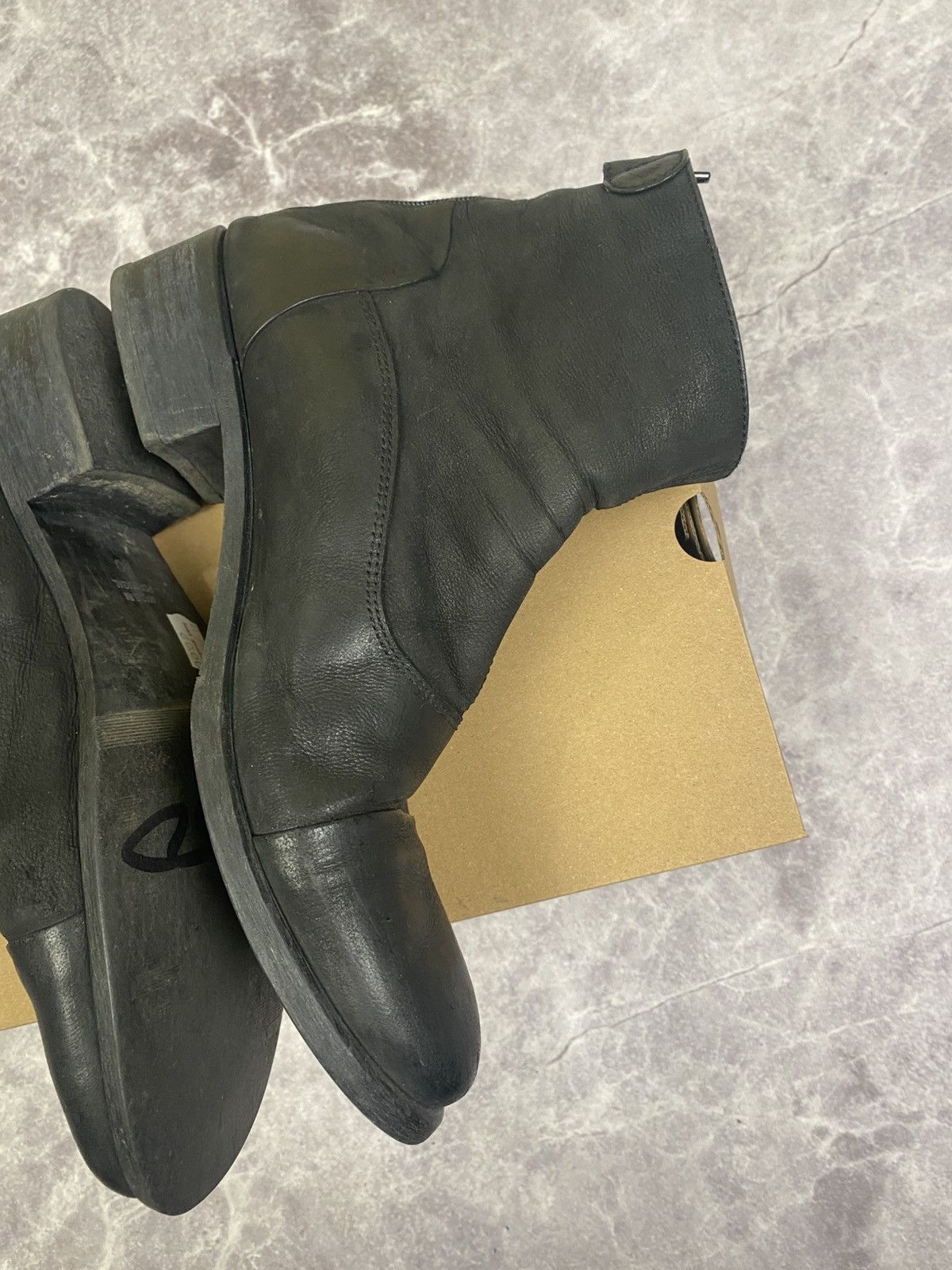 Japanese Brand Leather Moto Back Zip Guidi/A.S.98 Style Boots Size: 40 Size US 7 / EU 40 - 8 Thumbnail
