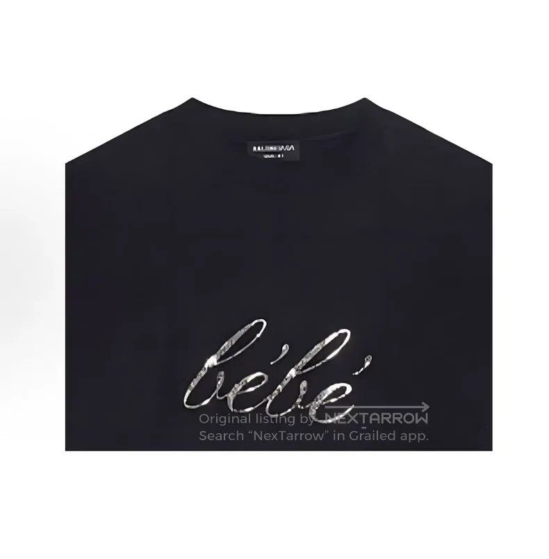 Balenciaga Balenciaga Black Crystal Lettering Short Sleeve Size US S / EU 44-46 / 1 - 8 Thumbnail