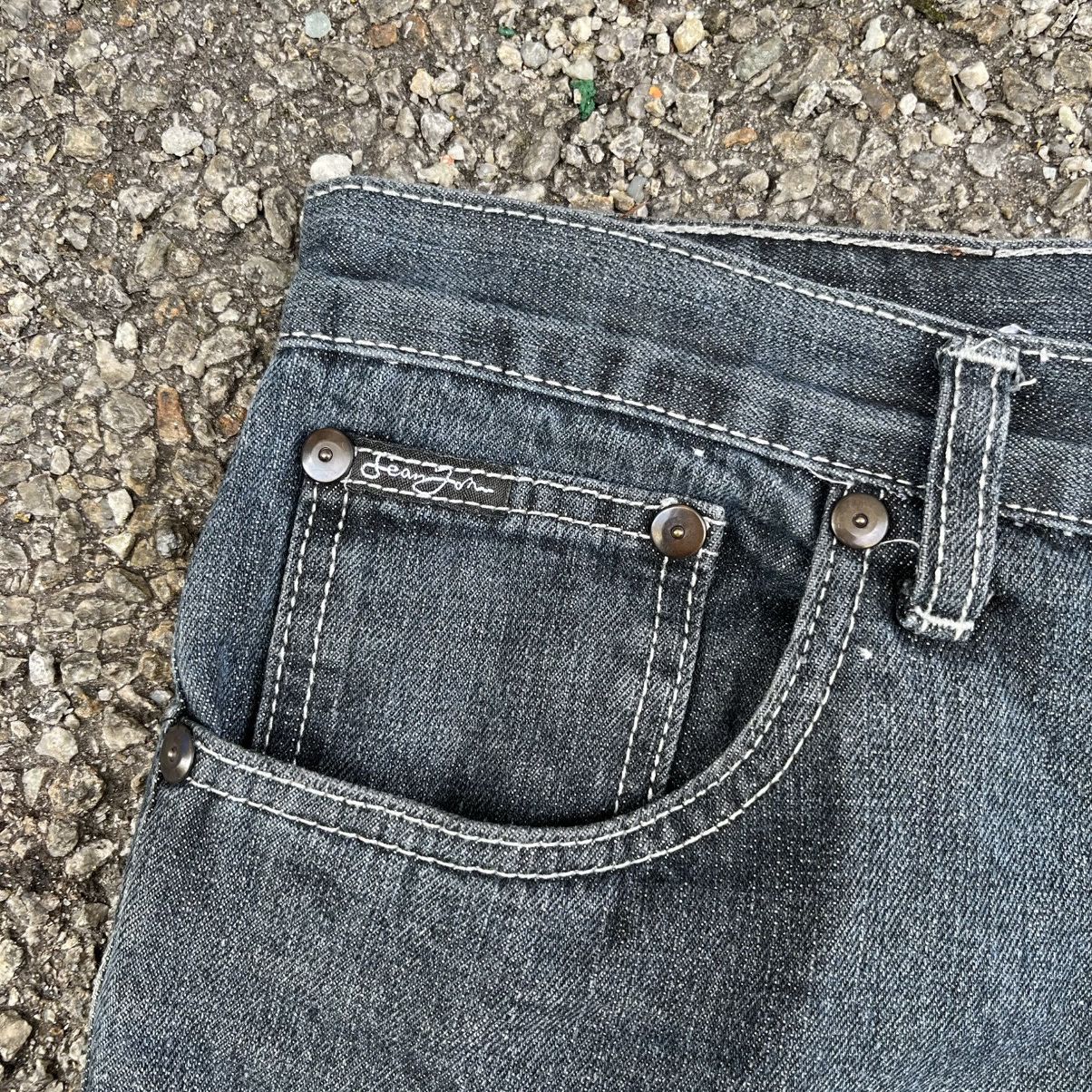 Sean John Y2K Baggy Jeans Sean John Big Logo Embroidery Faded Black Size US 34 / EU 50 - 6 Thumbnail