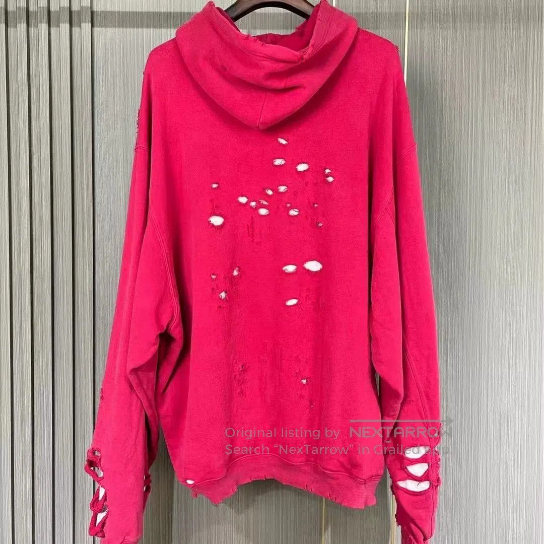 Balenciaga balenciaga red logo distressed hoodie. Size US XS / EU 42 / 0 - 2 Thumbnail