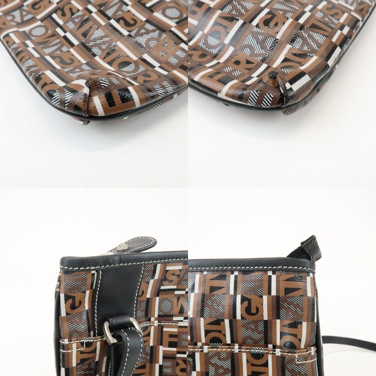 Salvatore Ferragamo Ferragamo Logo PVC Leather Crossbody Bag Brown Size ONE SIZE - 5 Thumbnail