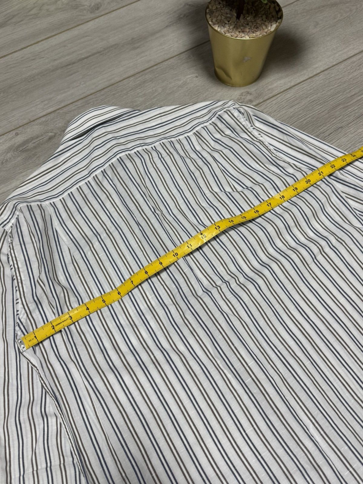 Balmain Balmain linen shirt buttons up pocket B logo striped Size US M / EU 48-50 / 2 - 6 Thumbnail