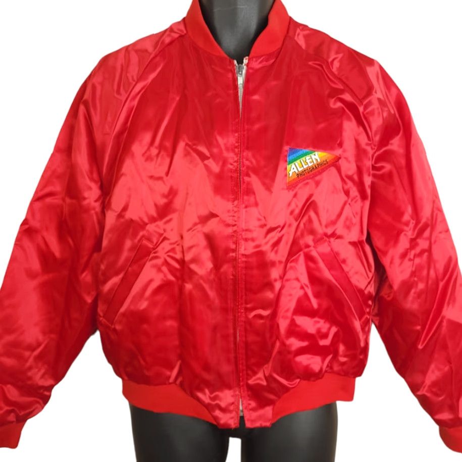 Vintage VINTAGE Allen Photographics Satin Bomber Jacket Mens Size Medium 80s Made In USA Rainbow Red Size US M / EU 48-50 / 2 - 2 Thumbnail