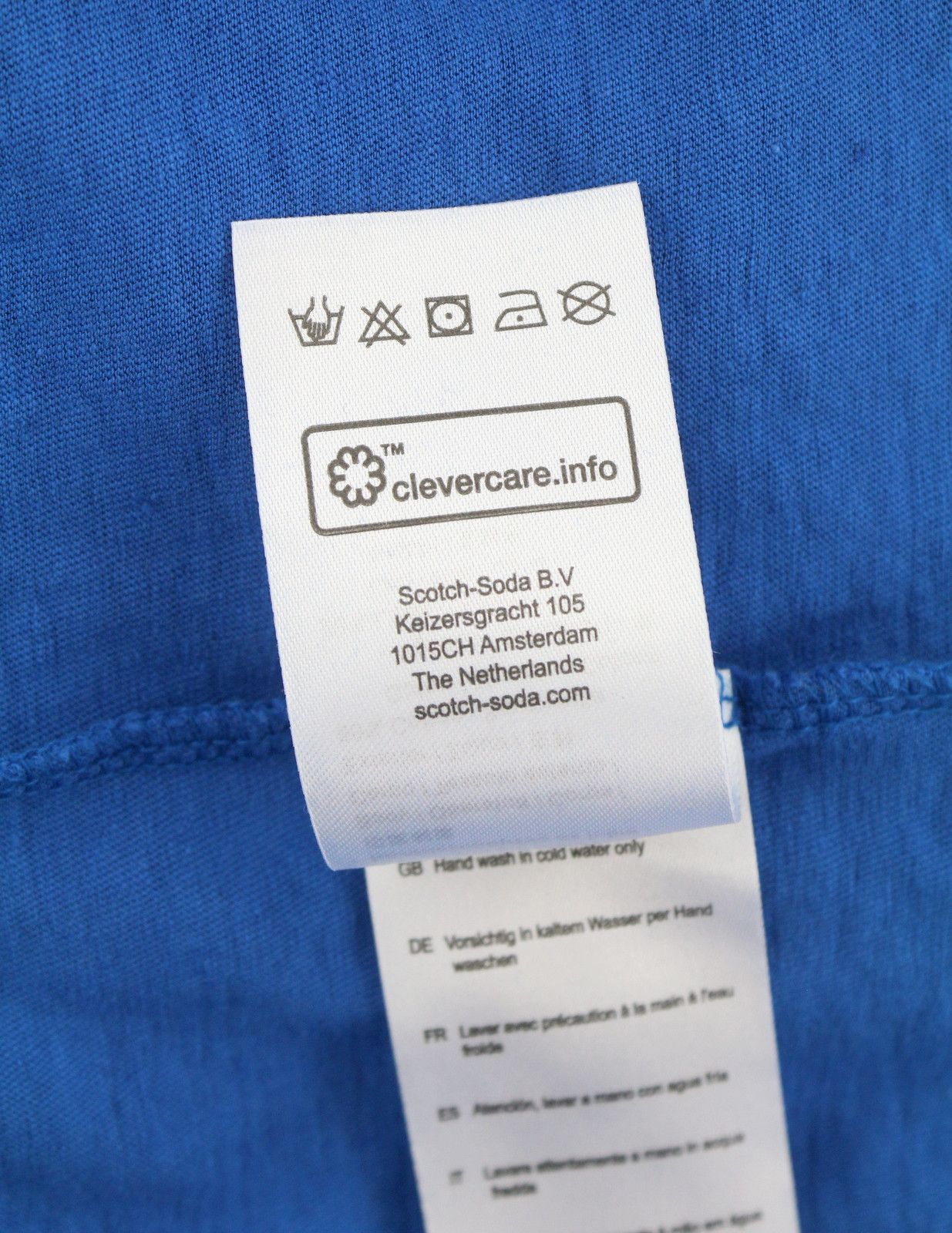 Scotch & Soda M Blue Cotton Linen Tricot T-Shirt 88588 Size US M / EU 48-50 / 2 - 8 Thumbnail