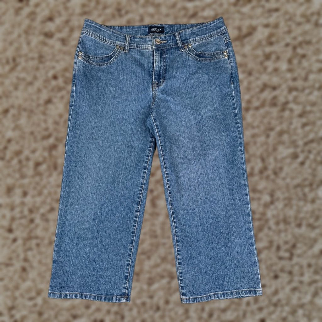 Denime Sonoma Jeans Womens 8 Blue Denim Capri Mid Rise Cotton 30x20 LIFE+Style Size 30" / US 8 / IT 44 - 1 Thumbnail
