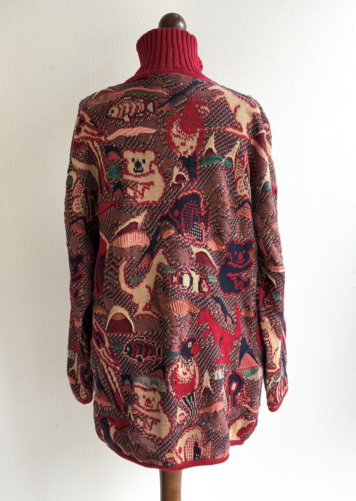 Coogi Vintage 90s Coogi Australia Tapestry Knit Cardigan Cotton Size 40L - 5 Thumbnail