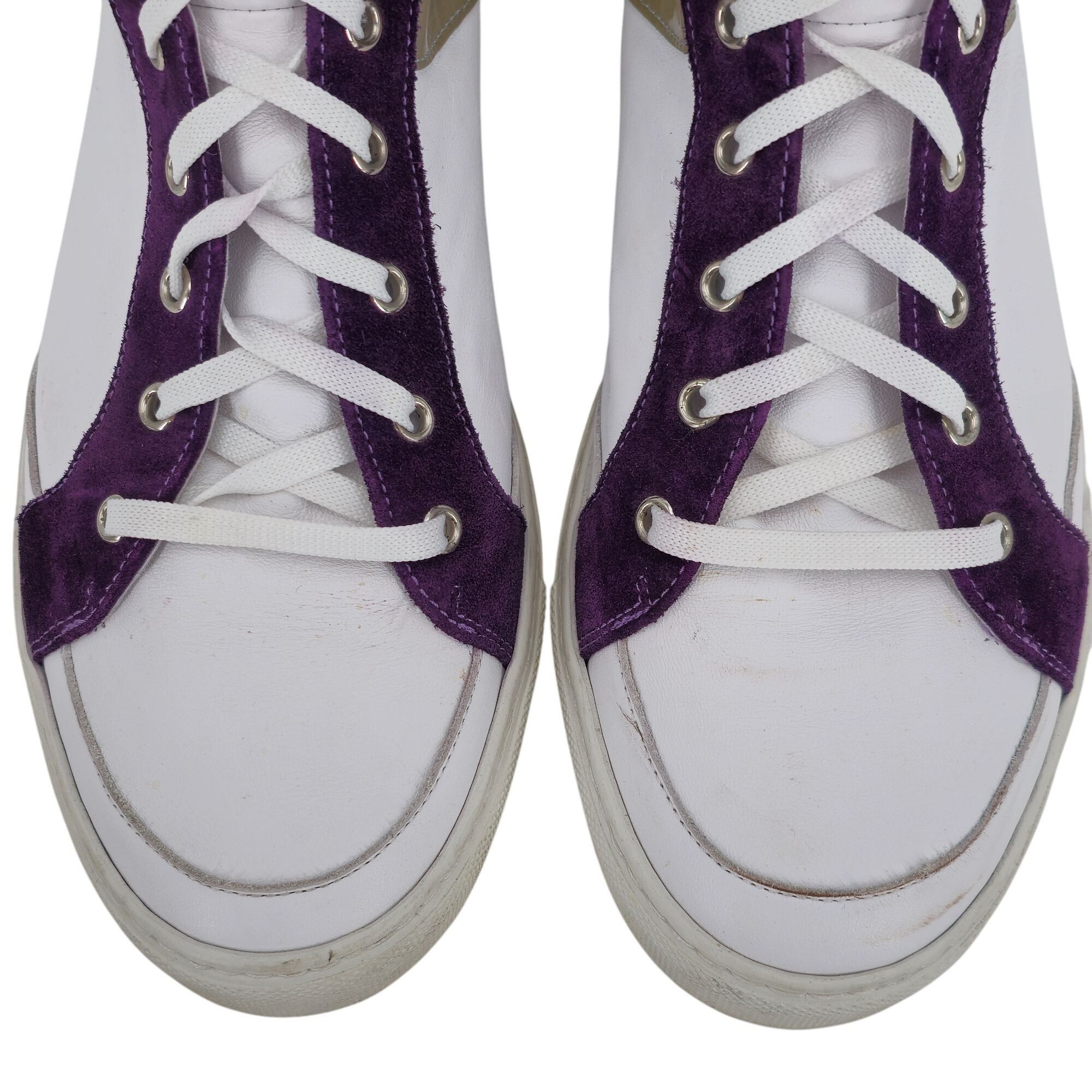 Alessandro Dell'acqua Alessandro Dell'Acqua Mens 9.5 White Tan Purple Patent Leath Size US 9.5 / EU 42-43 - 11 Thumbnail