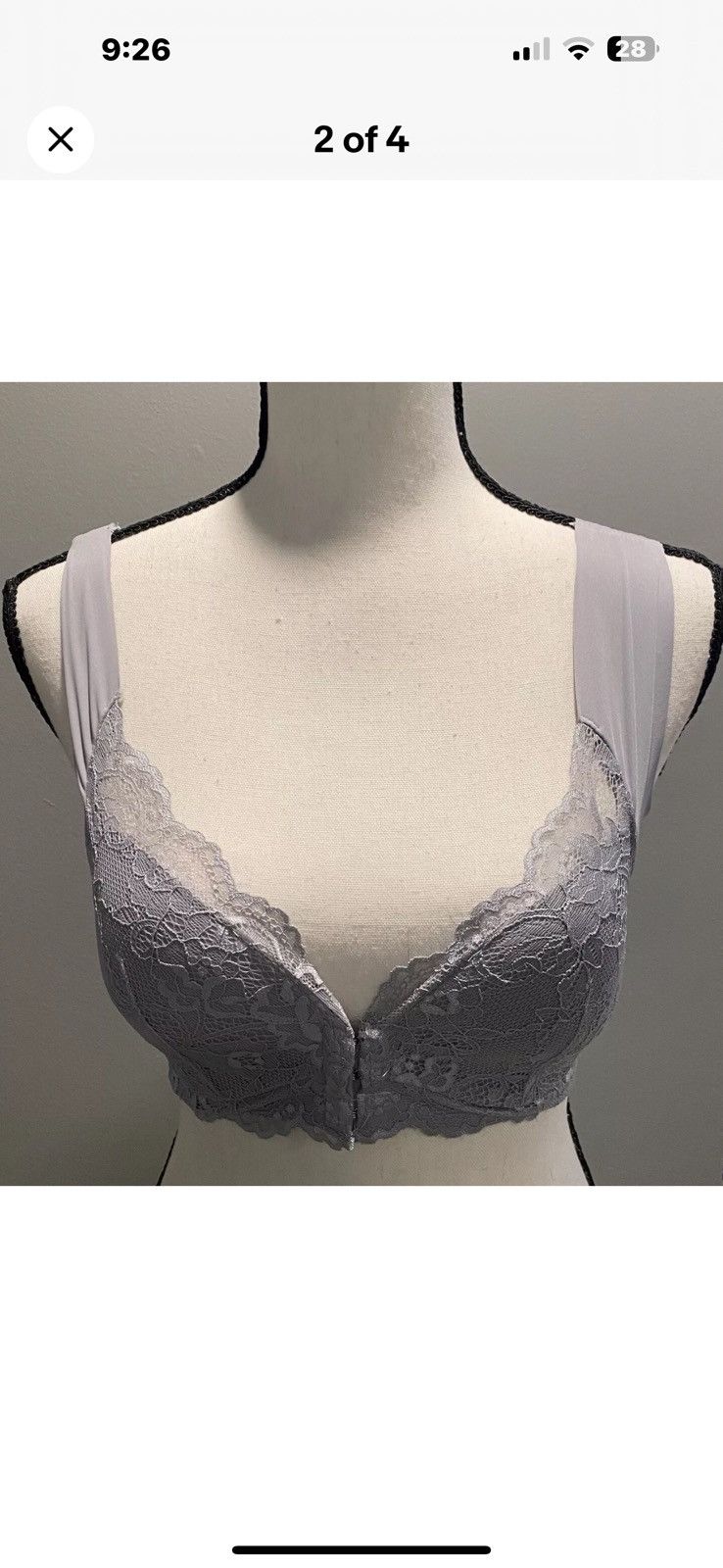 Other NEW Gray Adjustable Front Hook Fashion Bra (3) Avalable Size ONE SIZE - 1 Thumbnail