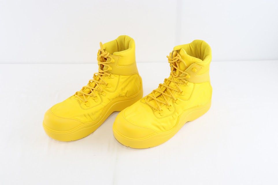 Bottega Veneta o1rshd1 Puddle Bomber Fabric Boots in Egg Yolk Color Size US 11 / EU 44 - 7 Thumbnail