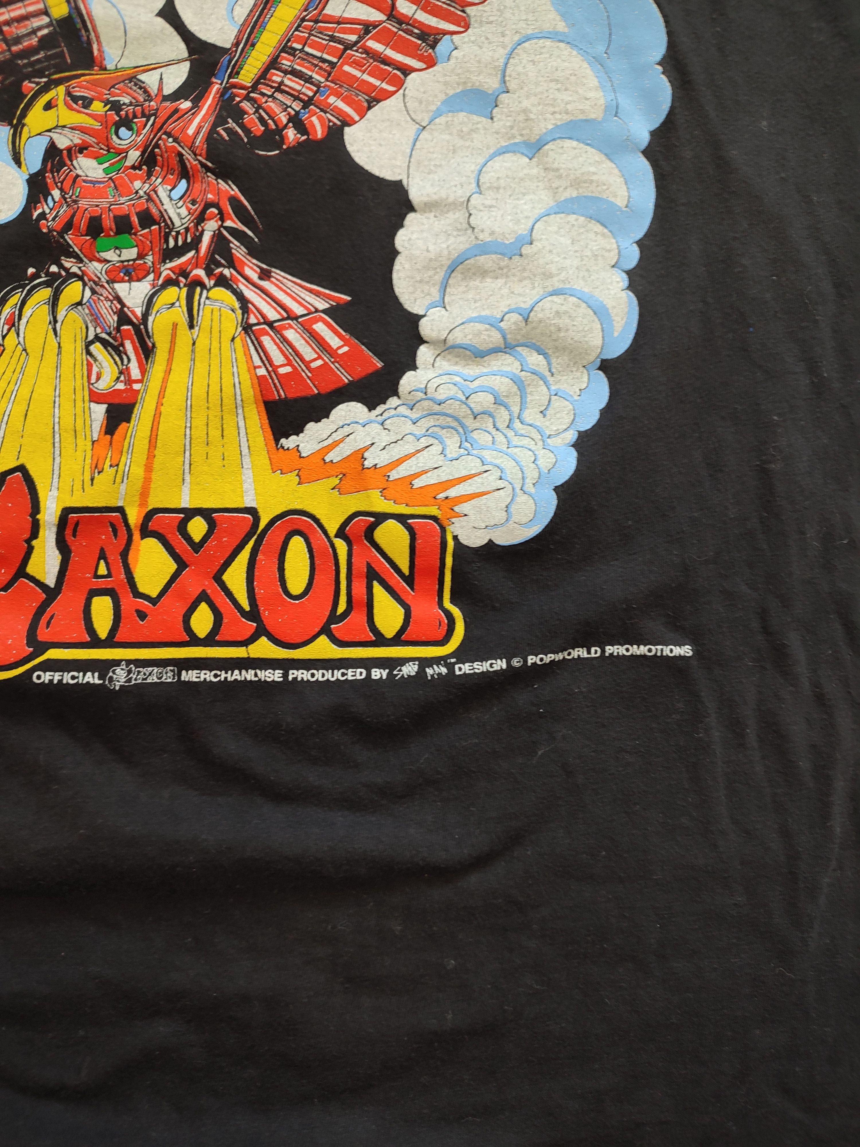 Vintage Vintage Saxon Solid Ball Of Rock t shirt size L Size US L / EU 52-54 / 3 - 5 Thumbnail