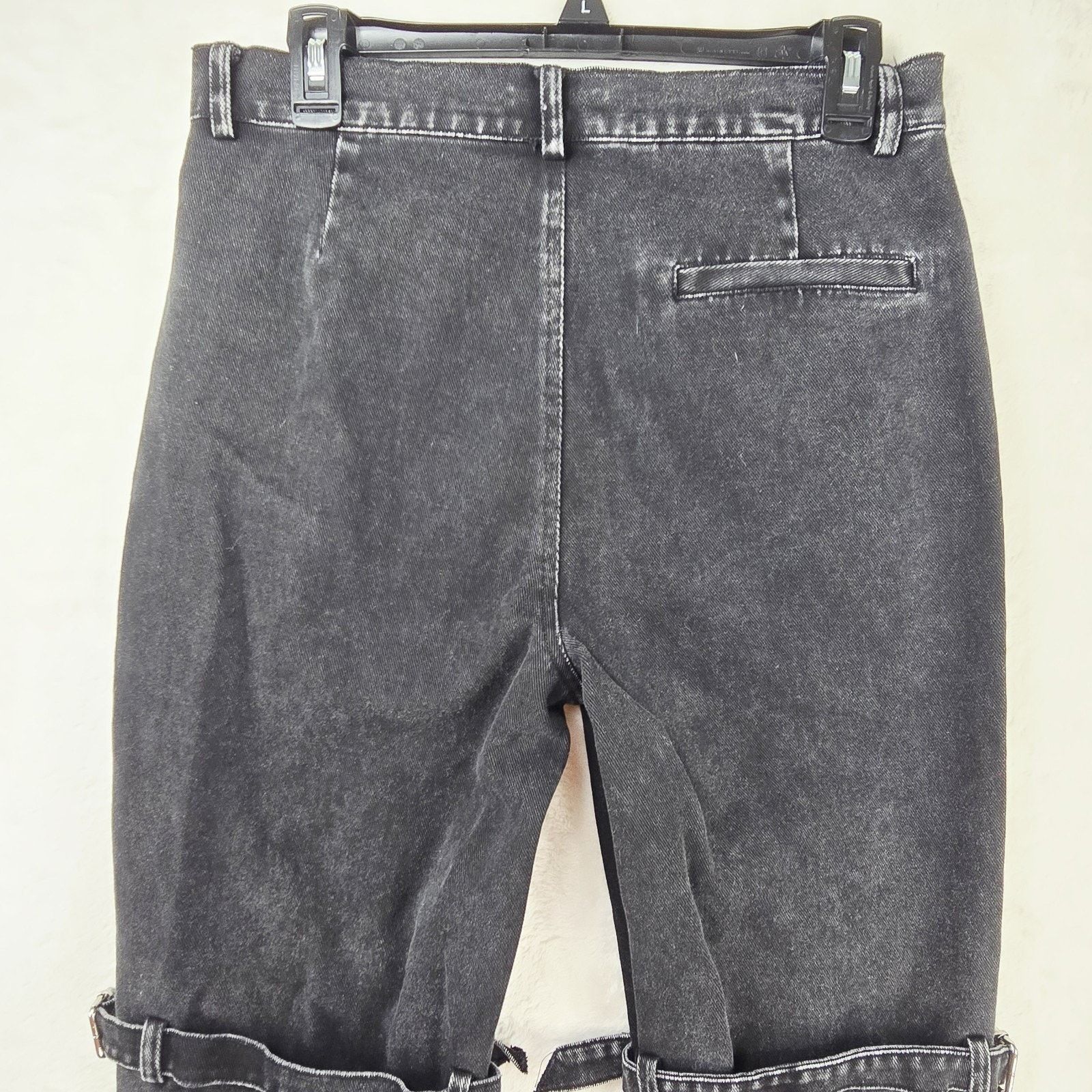 Other MODITEC Jeans 30x29 Black Buckle Strap Legs Goth Rave Emo Size US 30 / EU 46 - 11 Thumbnail