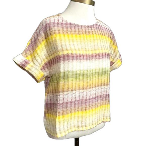 Anthropologie Dolan Johnny Ombré Striped Short Sleeve Blouse - XS/S Size S / US 4 / IT 40 - 4 Thumbnail