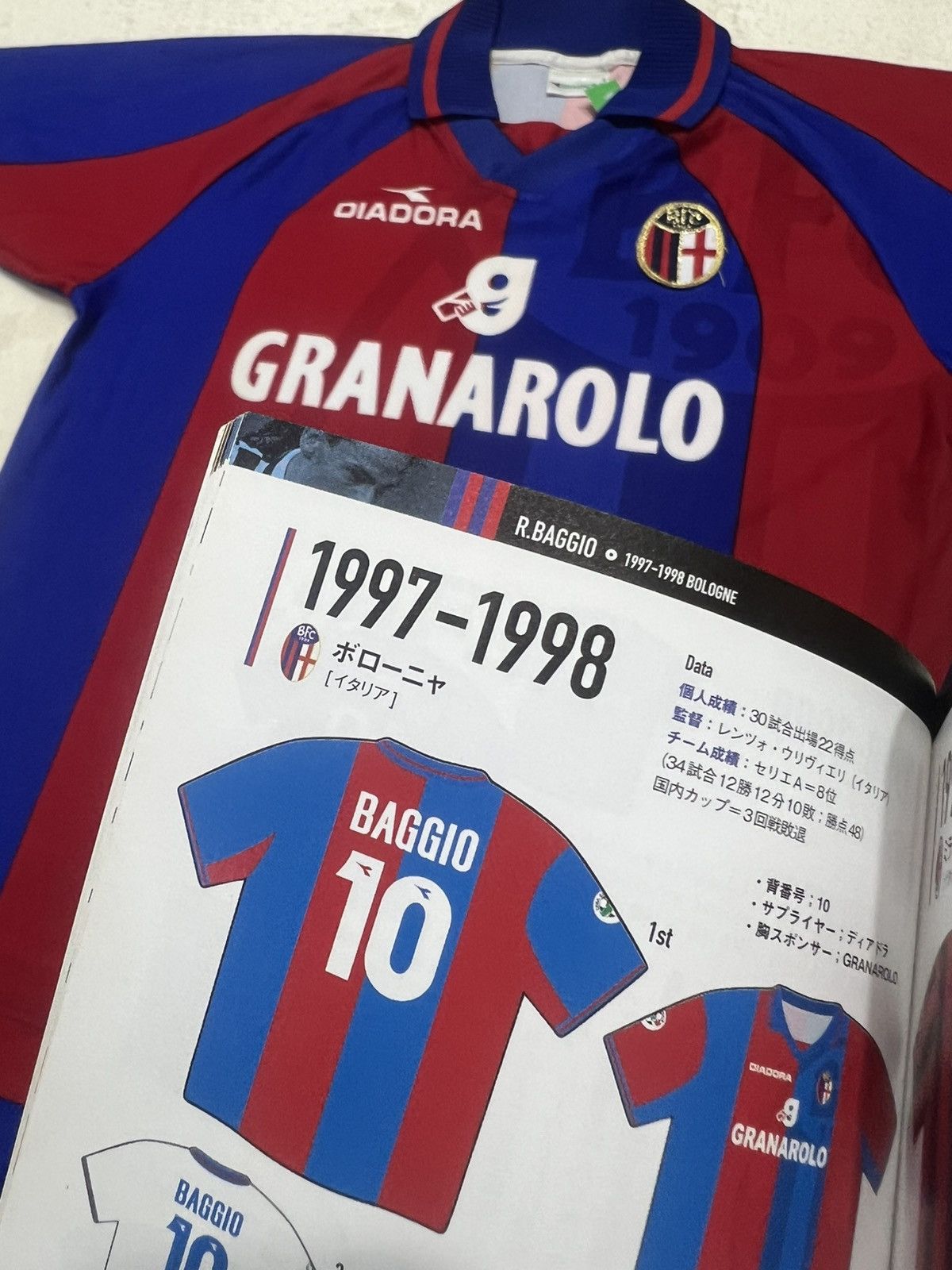 Diadora Bologna 1998 Diadora Home Jersey Size US M / EU 48-50 / 2 - 2 Thumbnail