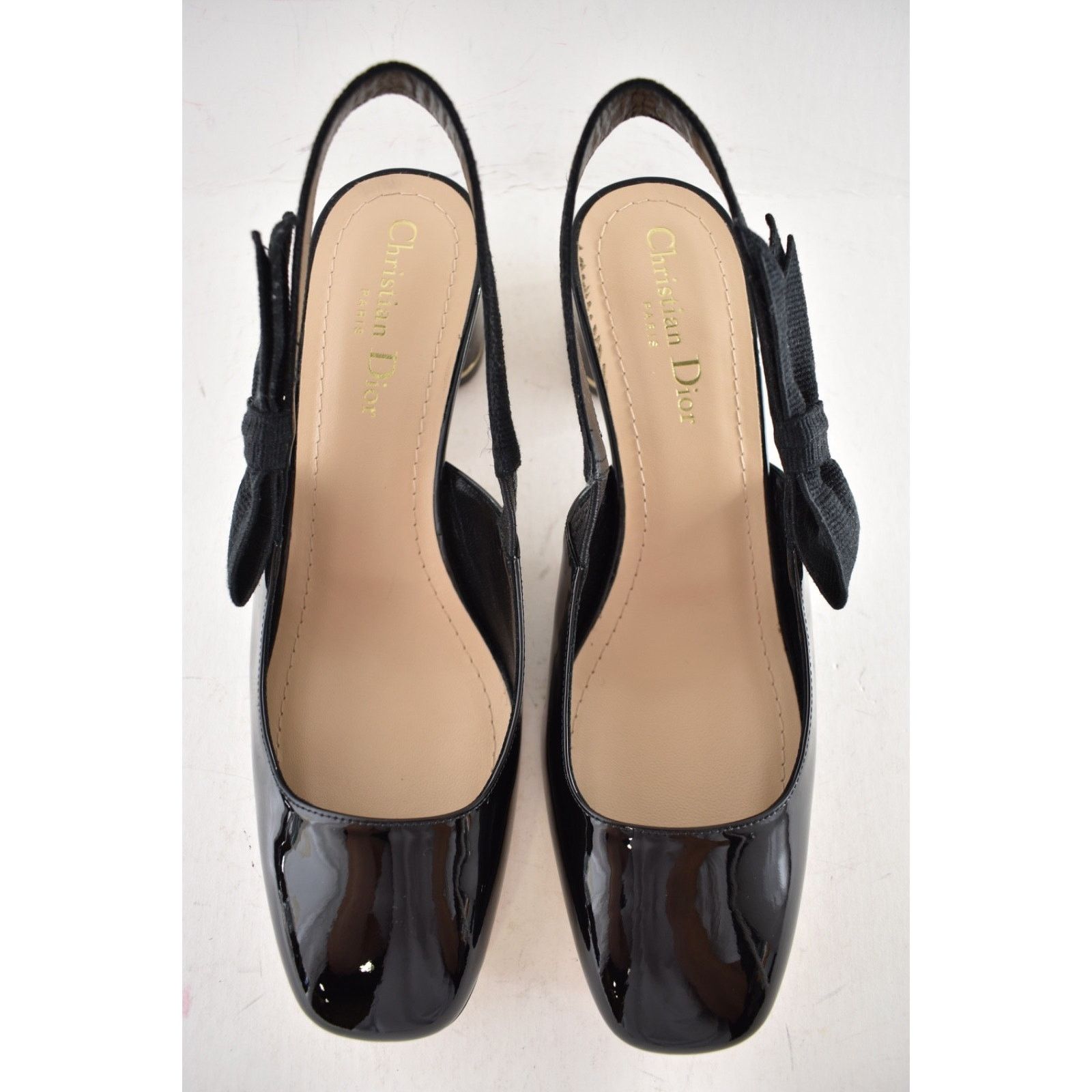 Dior Dior Miss Dior Paris Black Patent Bow Slingback Strap Size US 8.5 / IT 38.5 - 12 Thumbnail