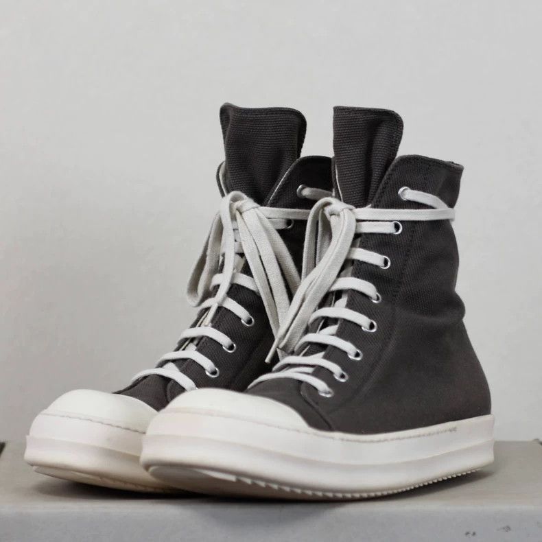 Rick Owens rickowens gray high-top sneakers-2508 Size US 5 / EU 37 - 2 Thumbnail