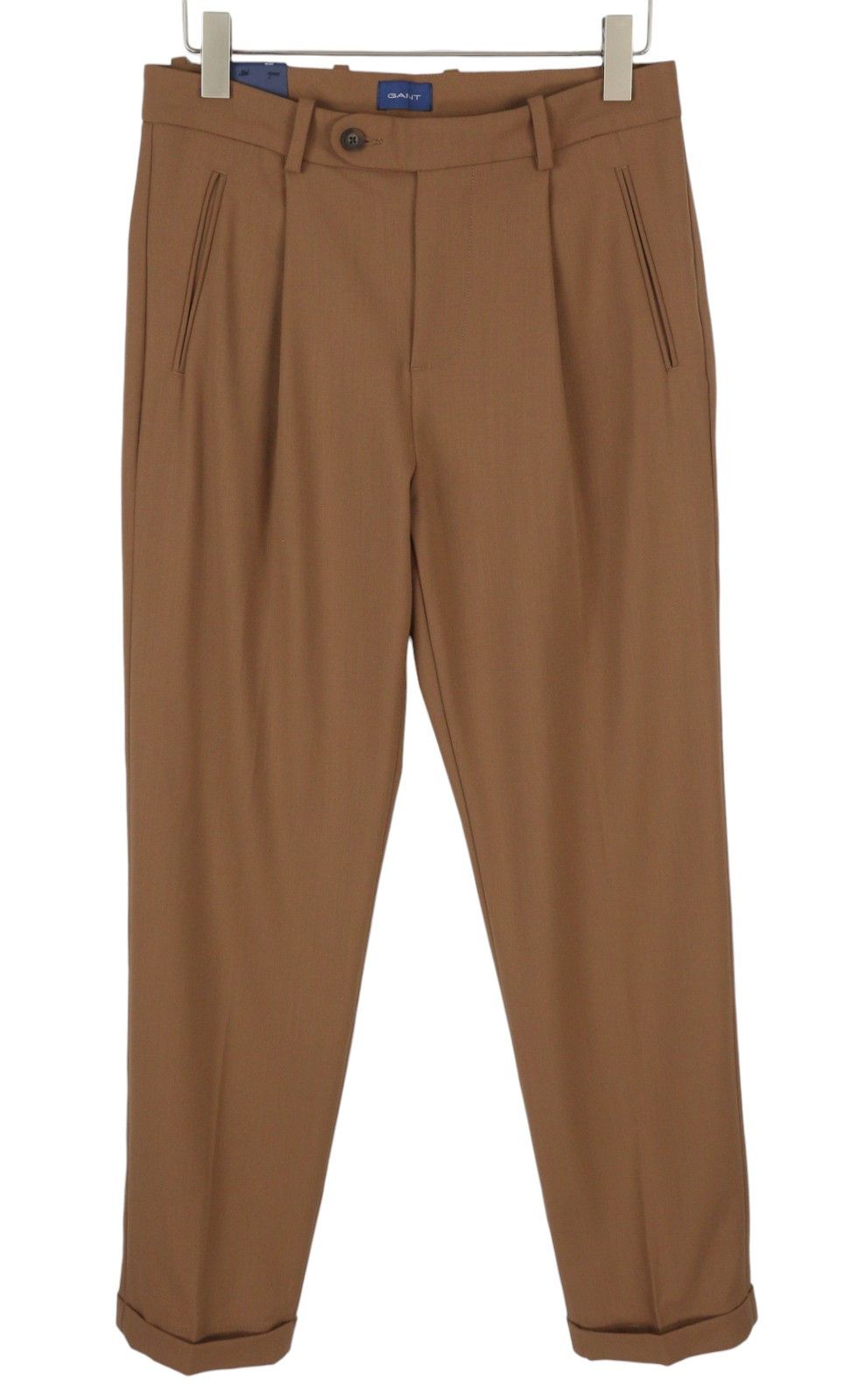 Gant FLUID PLEATED W30 Roasted Walnut Wool Trousers 87373 Size US 30 / EU 46 - 2 Thumbnail
