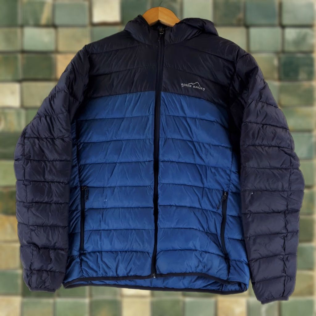 Eddie Bauer Eddie Bauer EB650 Full Zip Hooded Jacket Blue Down Puffer Mens L Size US L / EU 52-54 / 3 - 1 Thumbnail