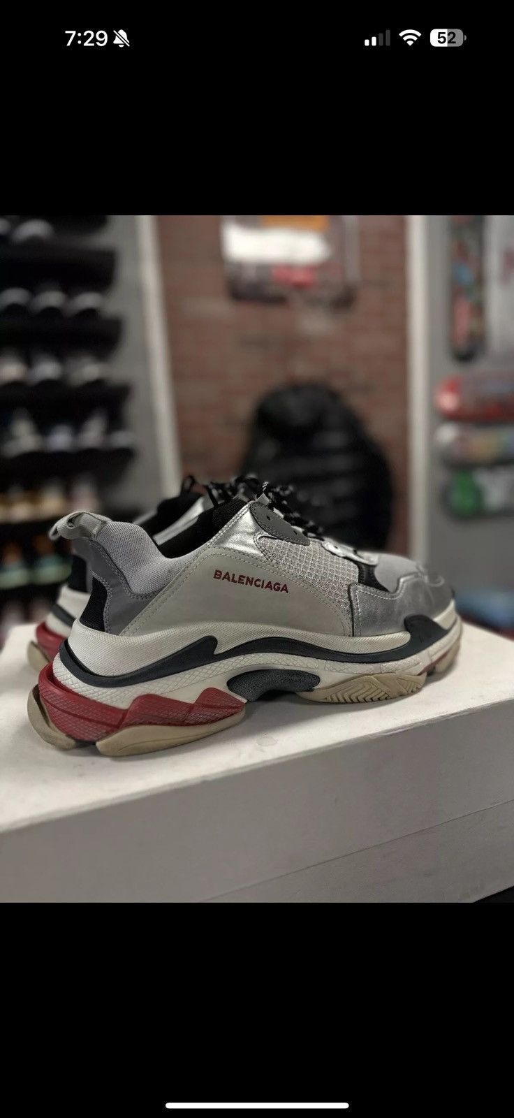 Balenciaga 45EU/12US Balenciaga Tripple S Silver Nior Agent 🧼 Size US 12 / EU 45 - 7 Thumbnail