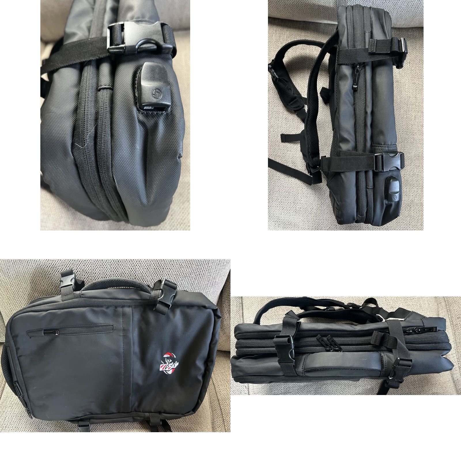 Vintage TRU WEAR Navigate 2.0 Backpack 15.6 Inch Laptop Expandable Backpack Black Nylon Unisex Adults Large College Outdoor School 18” x 13” x 4-6.75” Size ONE SIZE - 9 Thumbnail