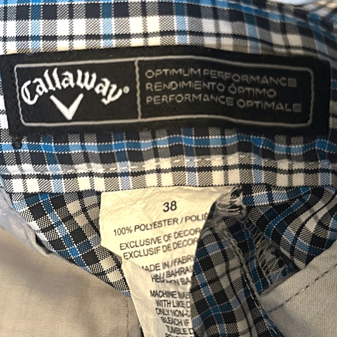 Callaway Callaway Mens Ultimum Performance Blue Plaid Golf Shorts 38 Blue Chino Regular Mens Short 38 Size US 38 / EU 54 - 6 Thumbnail