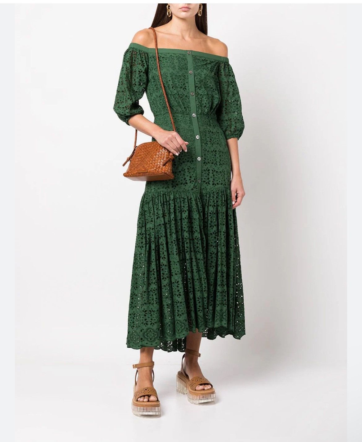 Veronica Beard Cali Off the shoulder Eyelet Maxi Dress