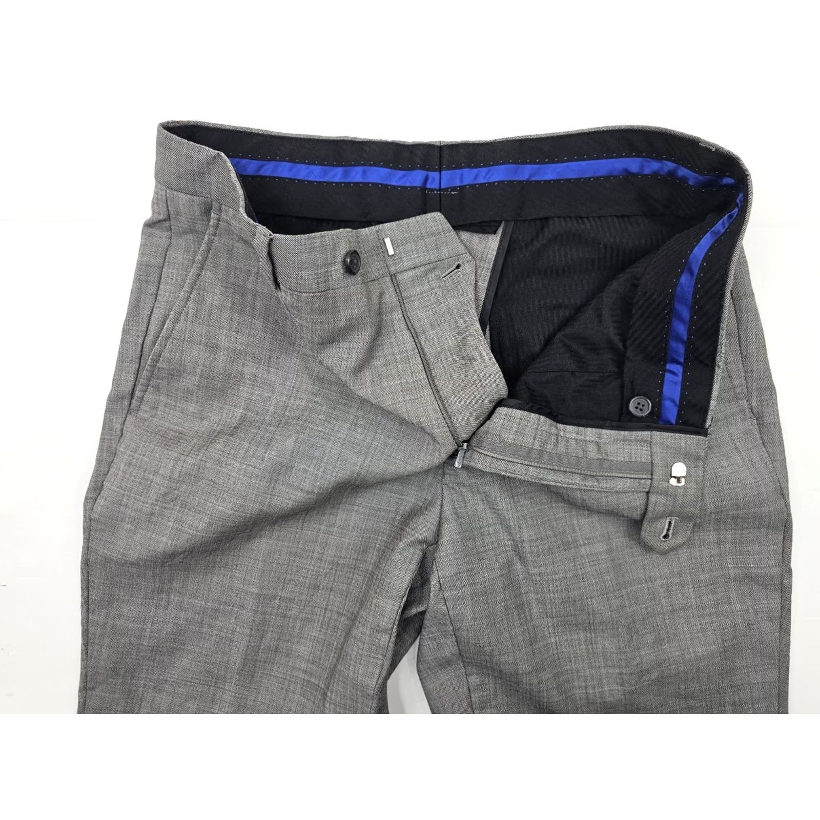 Egara Egara 100% Wool Heathered Gray Suit Dress Pants Men 34 x 29 Flat Front EUC Clothing & Accessories Size 34R - 6 Thumbnail
