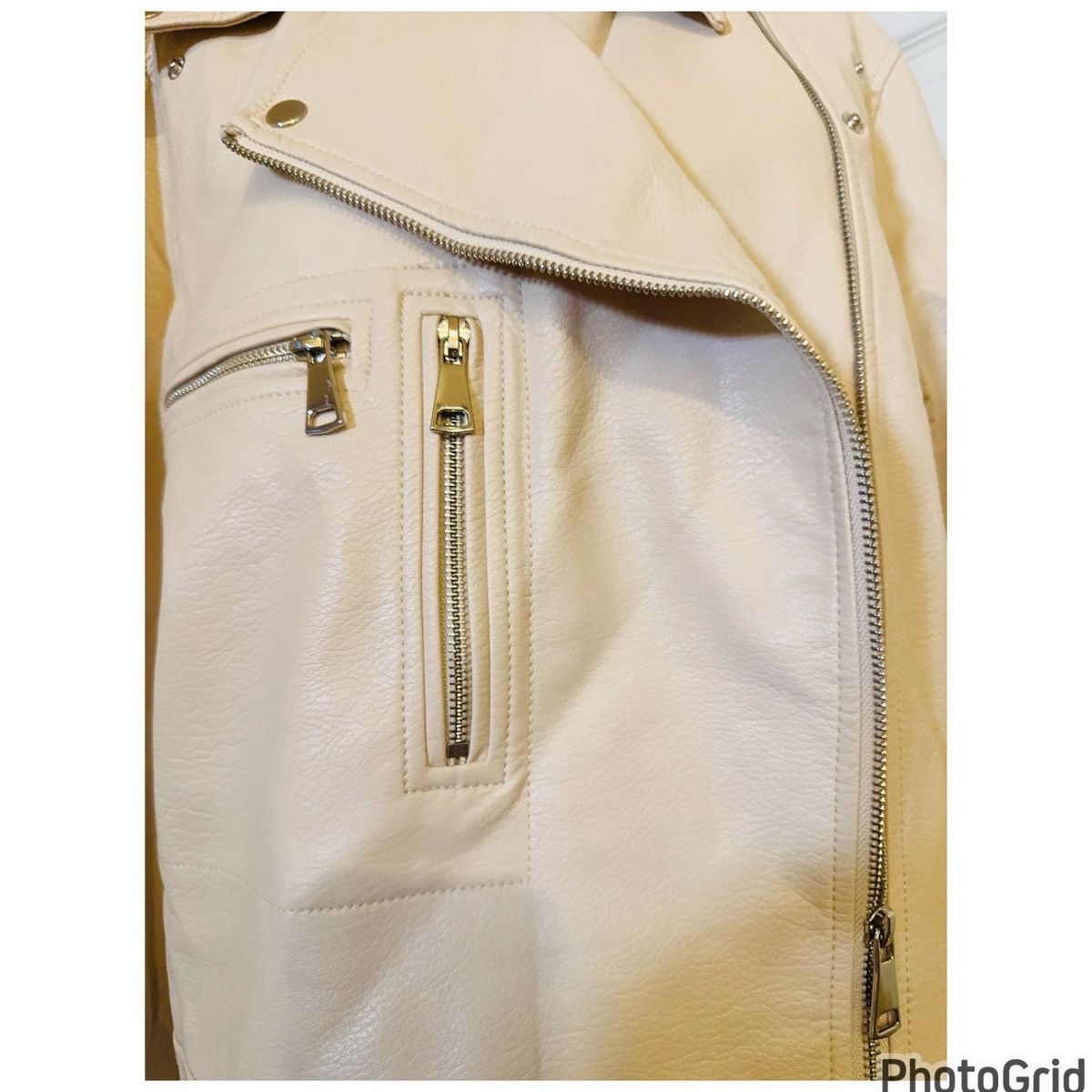 Elizabeth and James Anthropologie Elizabeth & James Faux Leather Moto Jacket Size XXL / US 16-18 / IT 52-54 - 6 Thumbnail
