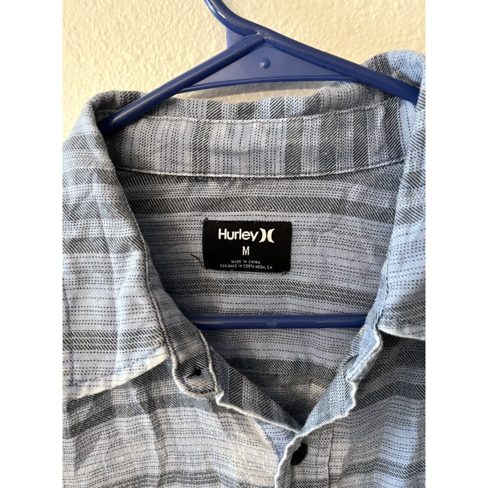 Hurley Hurley Shirt Mens Medium Blue Striped Long Sleeve Button Up Casual Outdoor Size US M / EU 48-50 / 2 - 3 Thumbnail