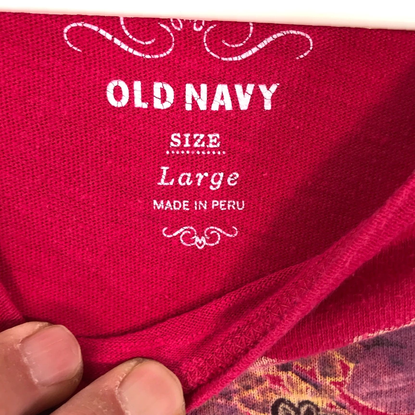 Old Navy Old Navy Womens Shirt T Shirt Floral Red Round Neck Short Sleeves Pullover Large Size L / US 10 / IT 46 - 4 Thumbnail