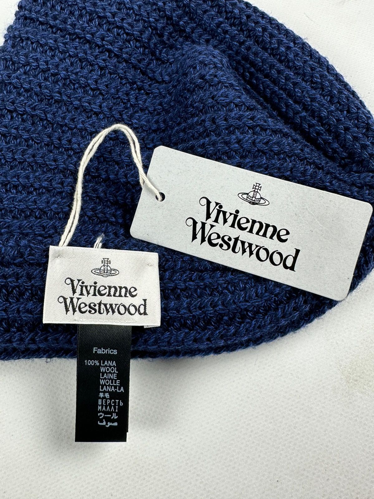 Vivienne Westwood NWT! Vivienne Westwood Navy Blue Classic Wool Beanie Hat Size ONE SIZE - 9 Thumbnail