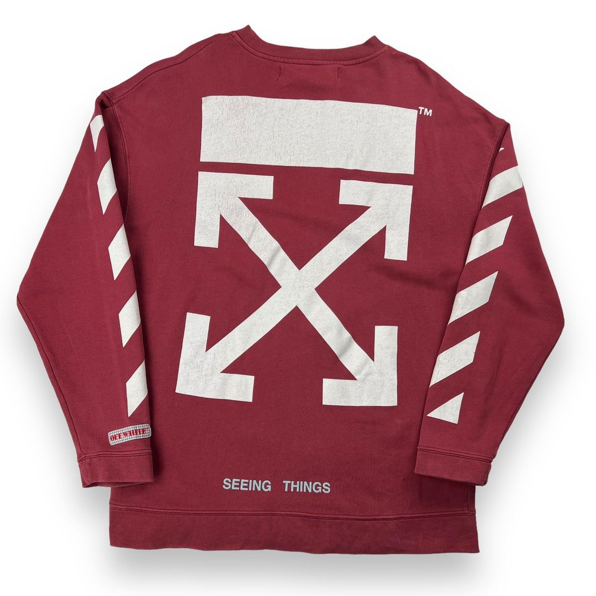 Off-White Off-White Burgundy Arrows Sweatshirt Size US M / EU 48-50 / 2 - 3 Thumbnail
