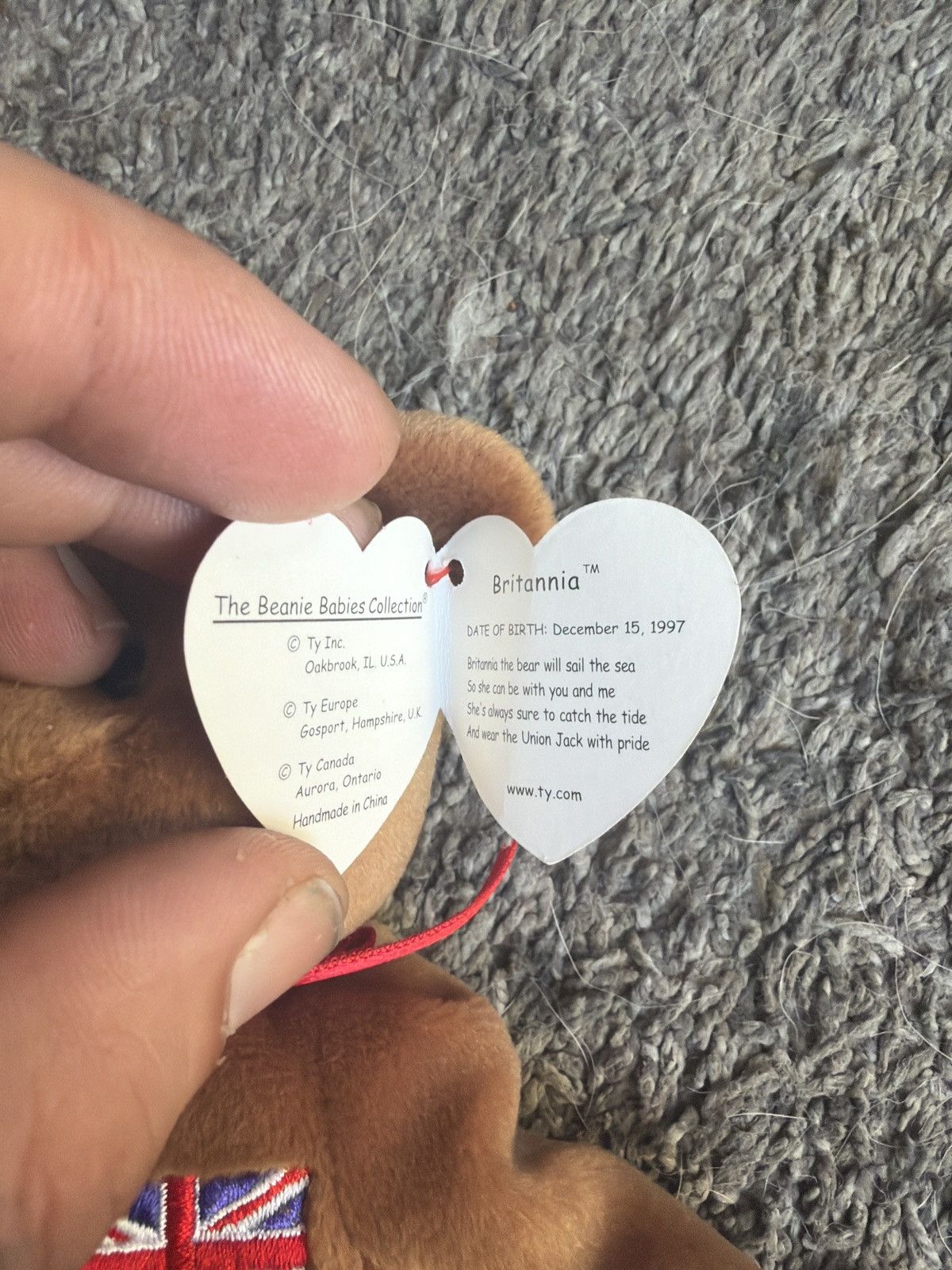 Vintage 1997 Ty Britannia Beanie Baby Size ONE SIZE - 4 Thumbnail