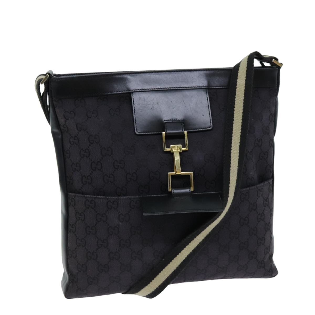 Gucci Jackie Black Canvas Shoulder Bag (Pre-Owned) Size ONE SIZE - 1 Thumbnail