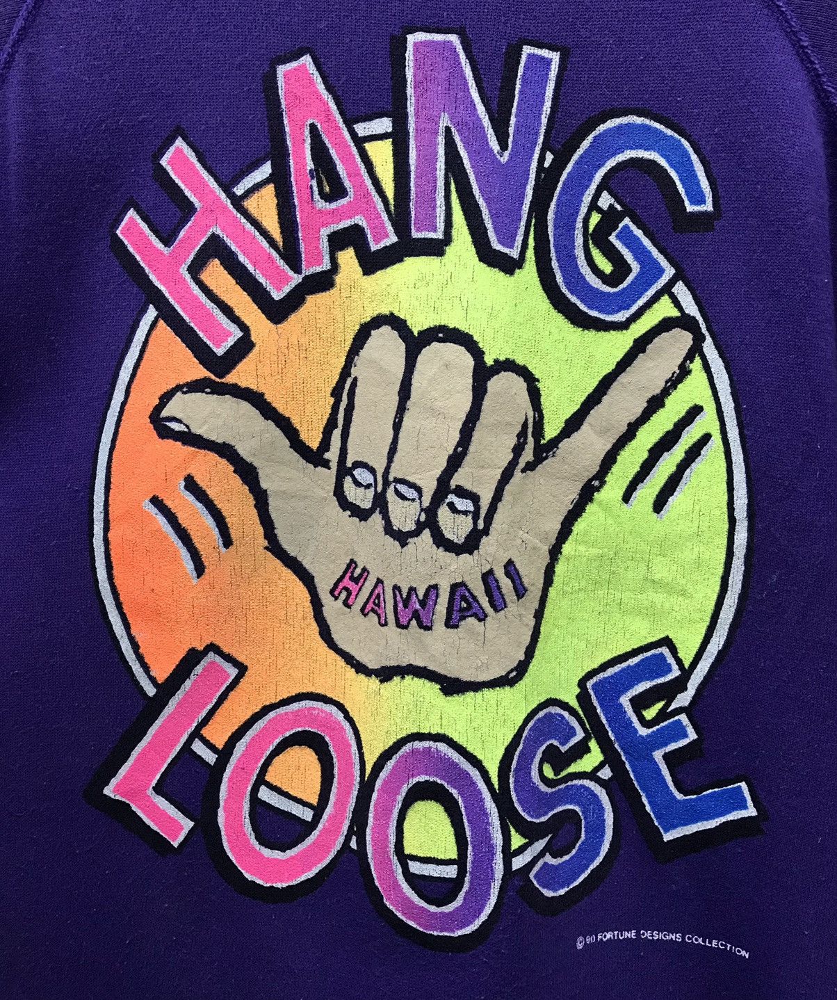 Hanes × Vintage Vintage Hanes Irregular Hang Loose Hawaii Sweatshirt Size US L / EU 52-54 / 3 - 3 Thumbnail