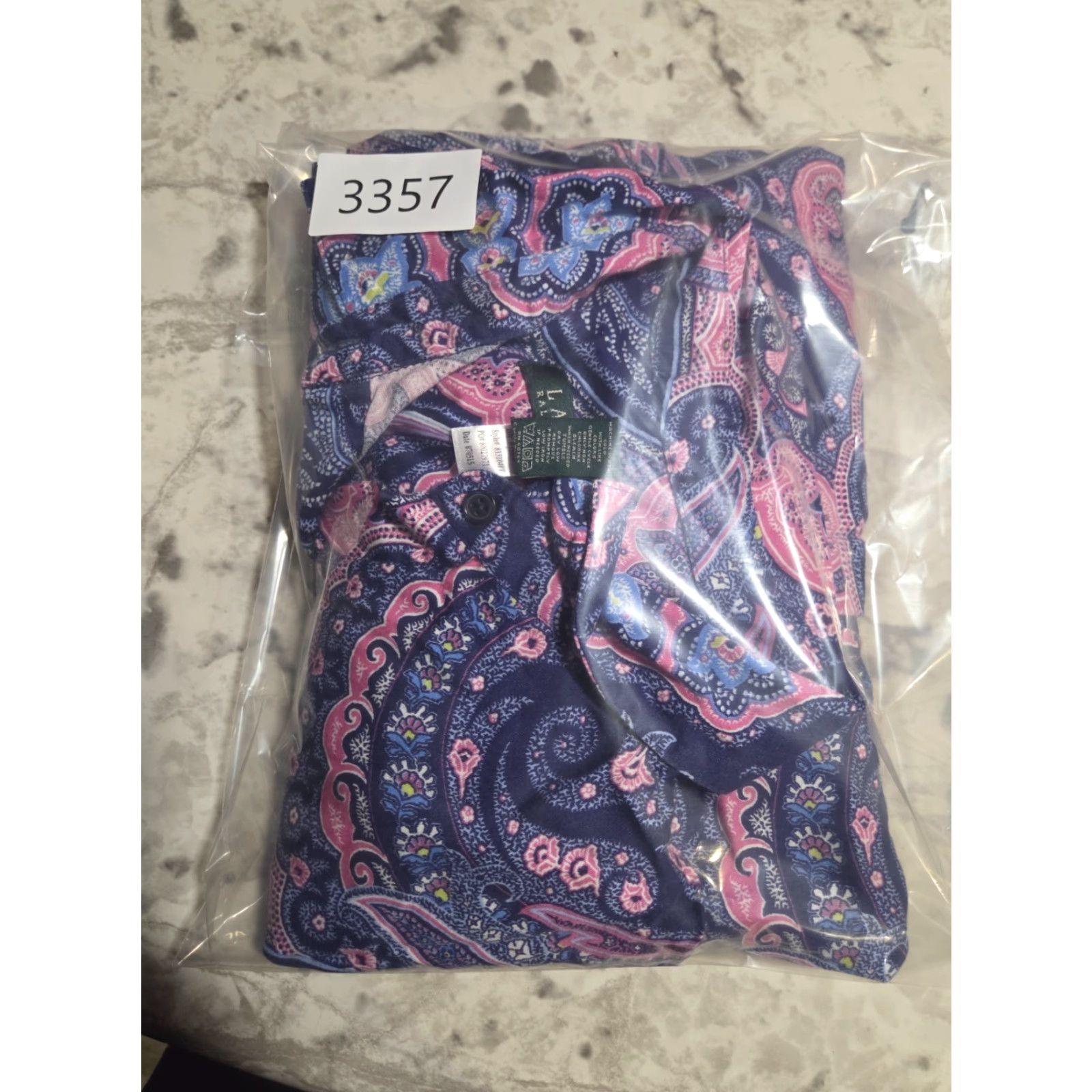 Ralph Lauren Lauren Ralph Lauren Women’s Paisley Nightgown Sleep Shirt L Multicolor Long Sleeve Button Collared 100% Cotton Sleepshirt Size L / US 10 / IT 46 - 7 Thumbnail