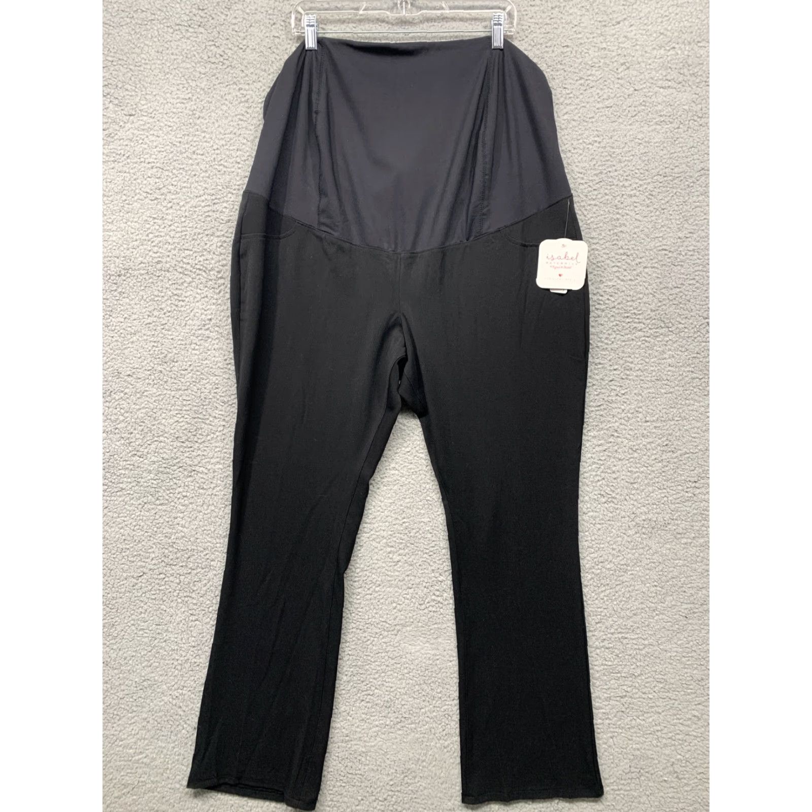 Vintage Isabel Maternity Pants Size 18 Black NWT Crossover Panel Lower Back Support Bootcut Stretch—Ingrid & Isabel Women’s Pants 18 Maternity Black NWT Size 40" / US 18 - 2 Thumbnail