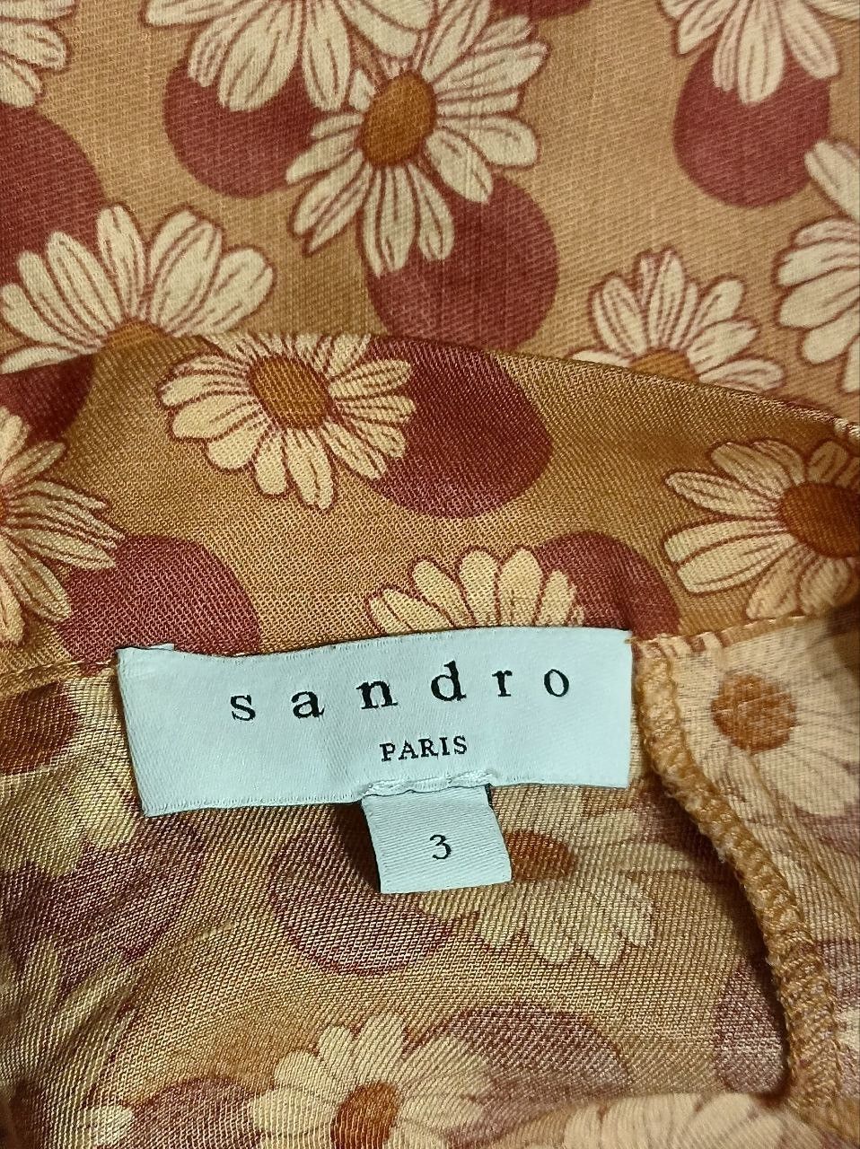 Sandro SANDRO Linen Blend Floral Print Skirt Size 3/L Size 30" / US 8 / IT 44 - 9 Thumbnail