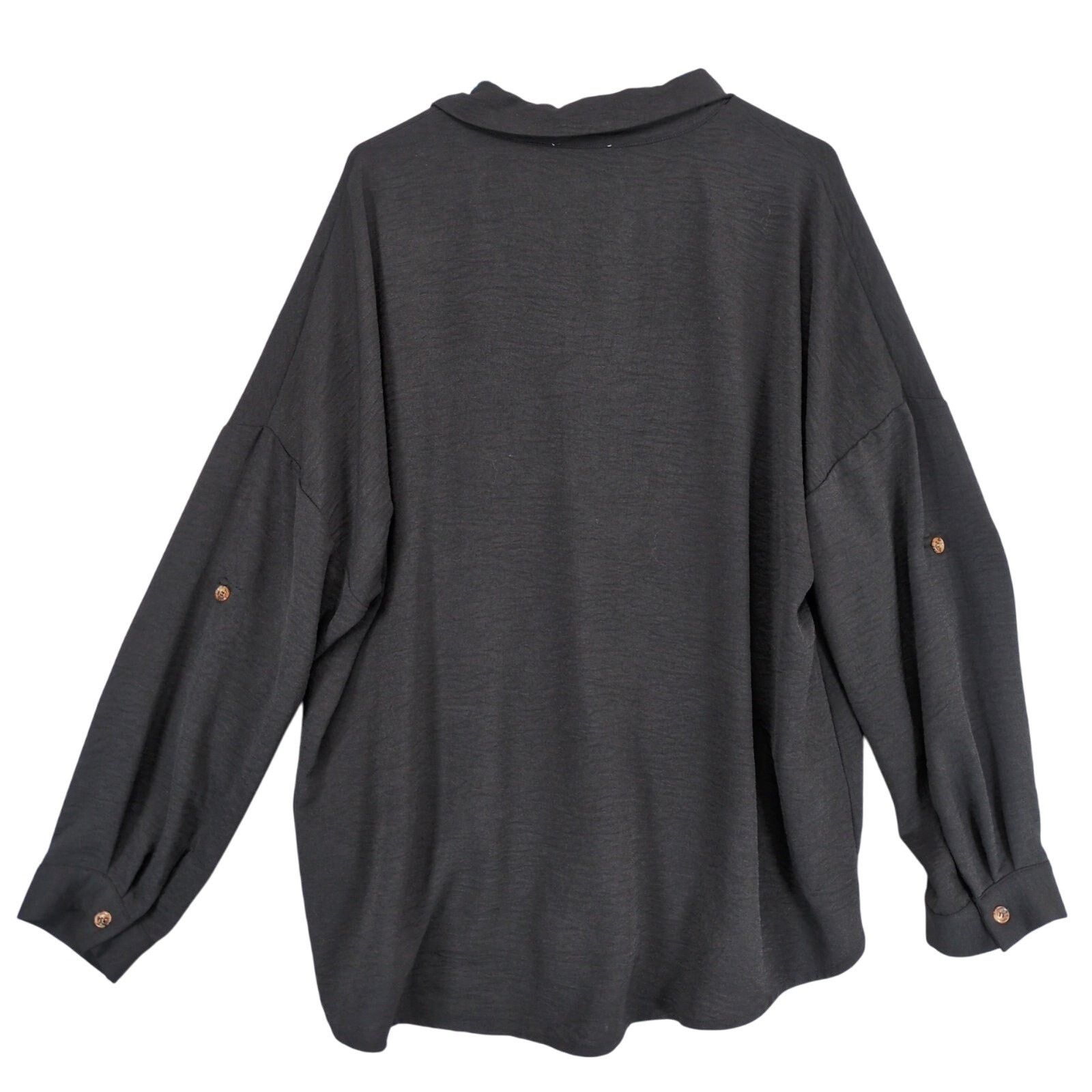 Other White Birch Sz XL Flowy Black Button Up Long Sleeve Shirt Size XL / US 12-14 / IT 48-50 - 3 Thumbnail
