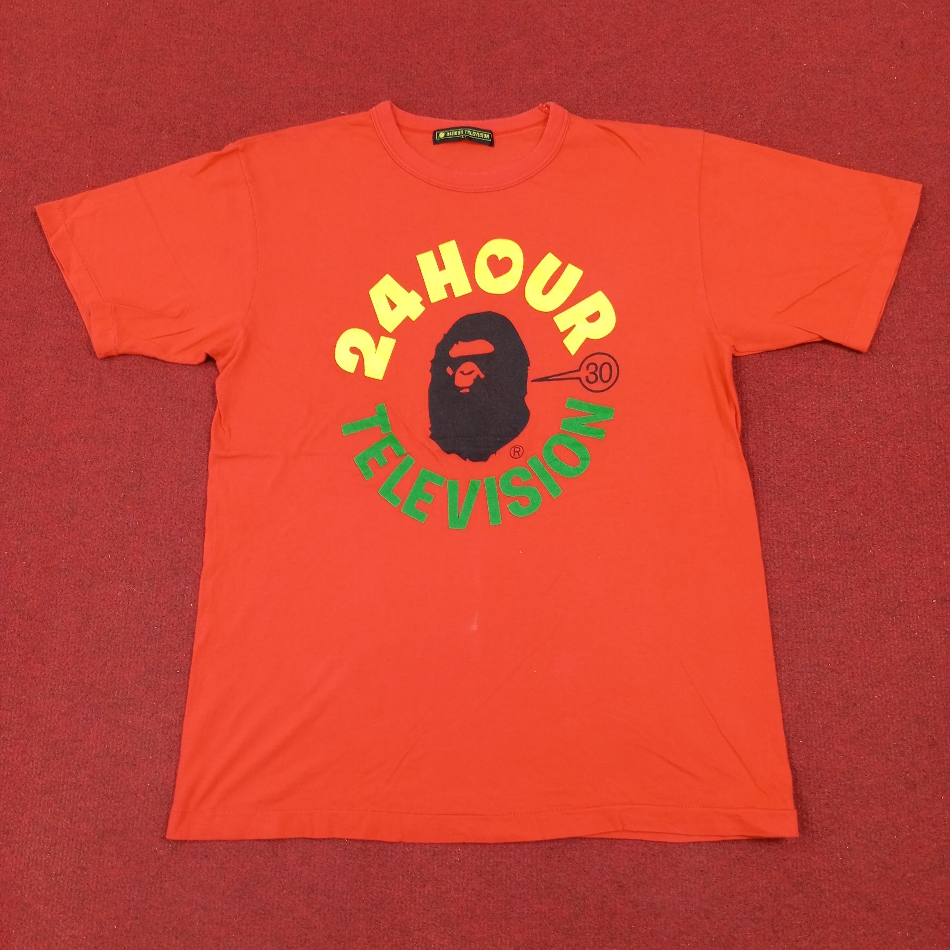 Japanese Brand × Vintage 24 Hour Television X Bathing Ape Logo Style Tshirt Size M / US 6-8 / IT 42-44 - 1 Thumbnail
