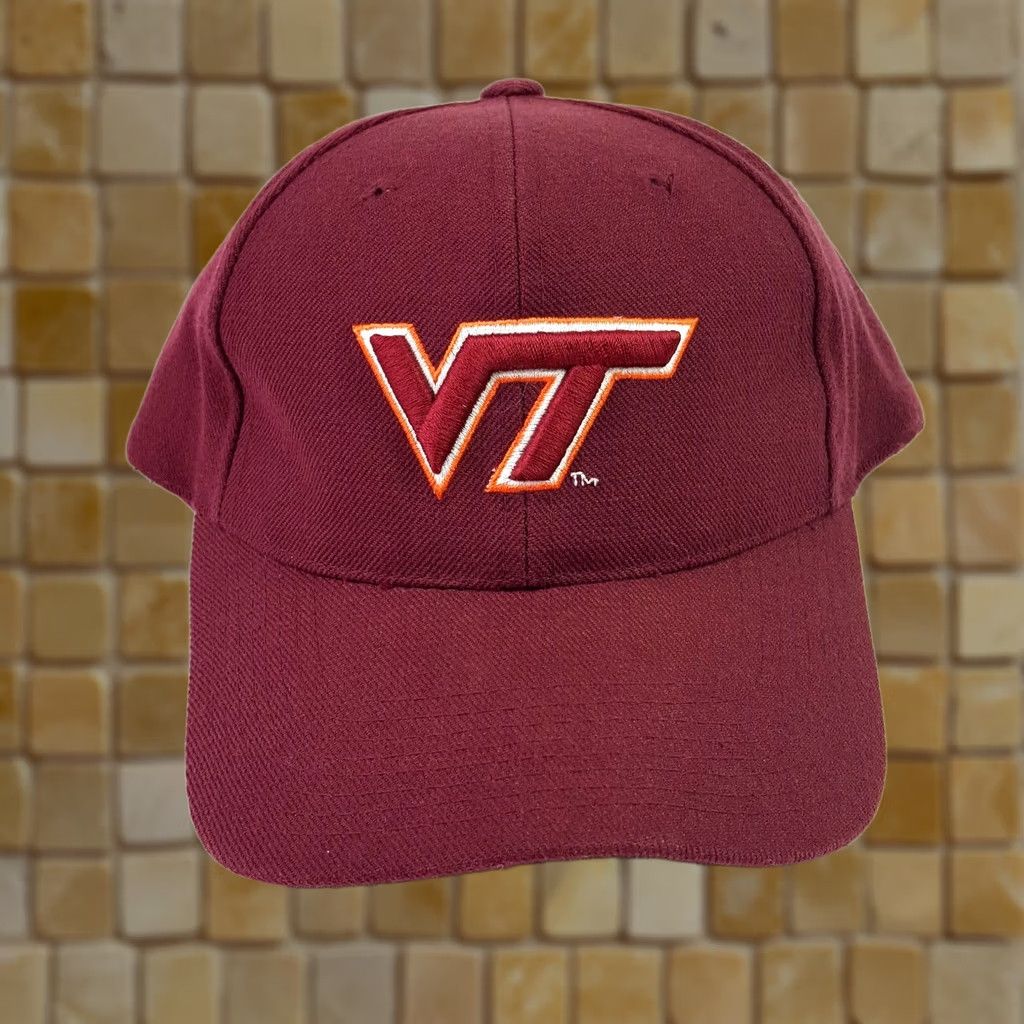 Vintage VINTAGE Virginia Tech VT Wool Blend NCAA Snapback Hat Baseball Cap University Hat Mens Adjustable Red Embroidered 90s College University Size ONE SIZE - 1 Thumbnail