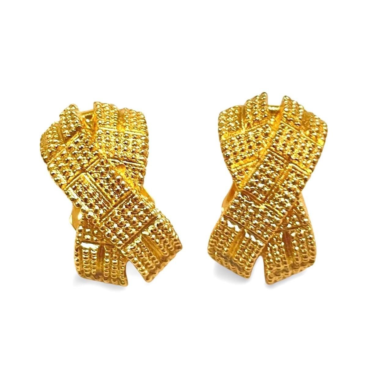 Dior MINT. Vintage Christian Dior golden cross earrings. Size ONE SIZE - 1 Thumbnail