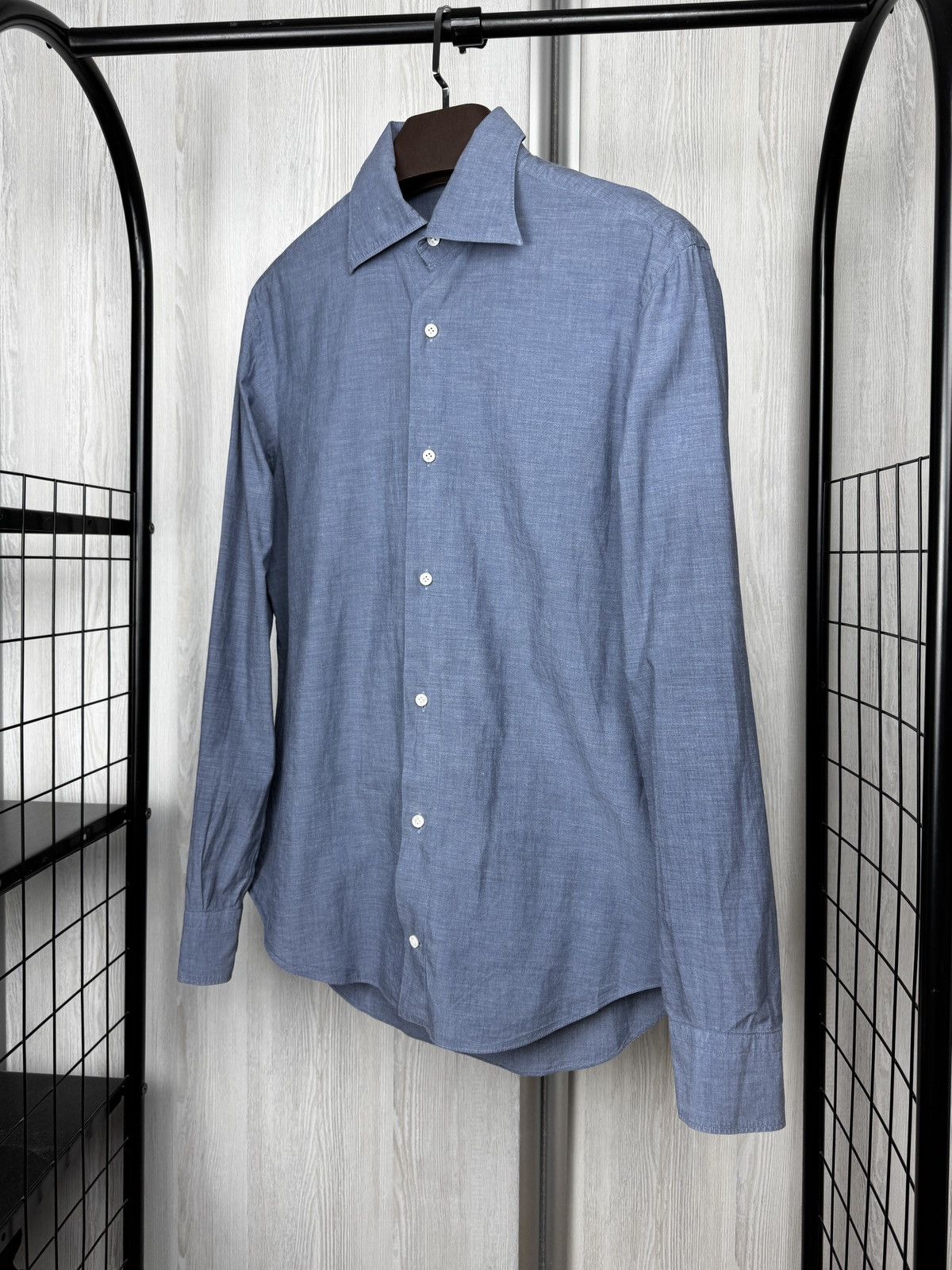 Other Sannino Napoli blue cotton solid classic ls shirt size 16 41 Size US L / EU 52-54 / 3 - 5 Thumbnail