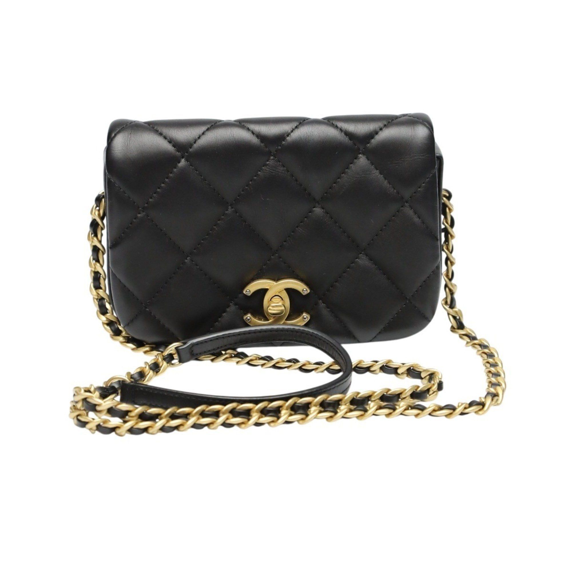 Chanel CHANEL Shoulder Bag, Chain Lambskin Matelasse, AS2011, Black Size ONE SIZE - 1 Thumbnail