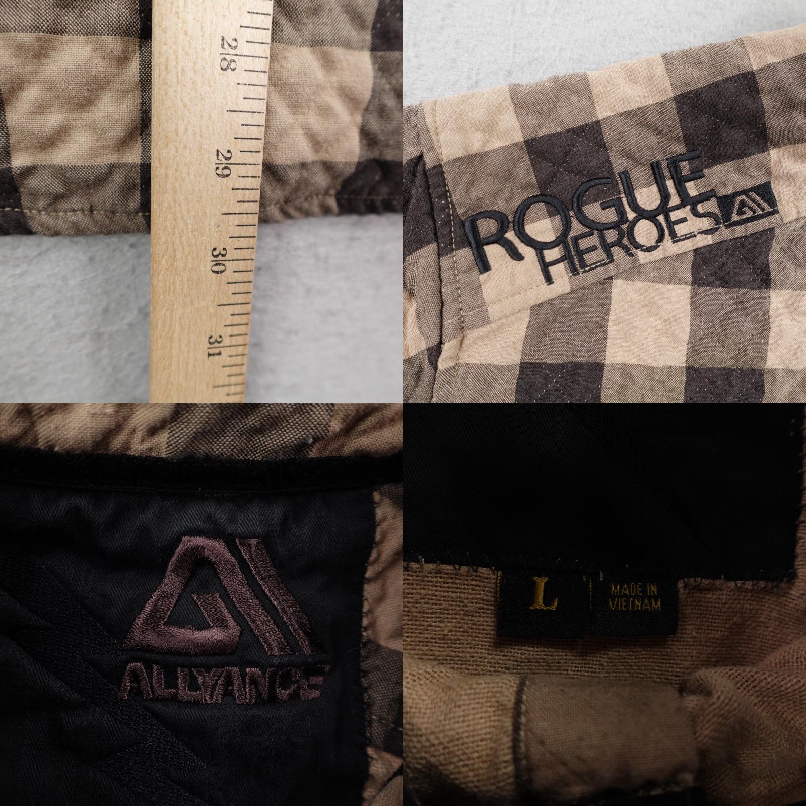 Vintage Allyance Shirt Mens Large Brown Plaid Textured Quilted Ski Snowboard Shacket Size US L / EU 52-54 / 3 - 8 Thumbnail