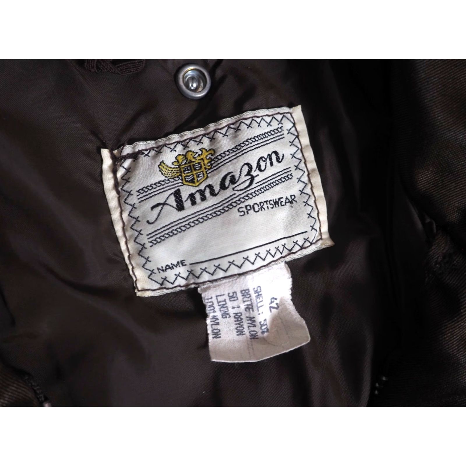 Vintage VTG 70s Amazon Sportswear Faded Brown Zip USA Striped Crop Work Jacket Mens L Size US L / EU 52-54 / 3 - 3 Thumbnail