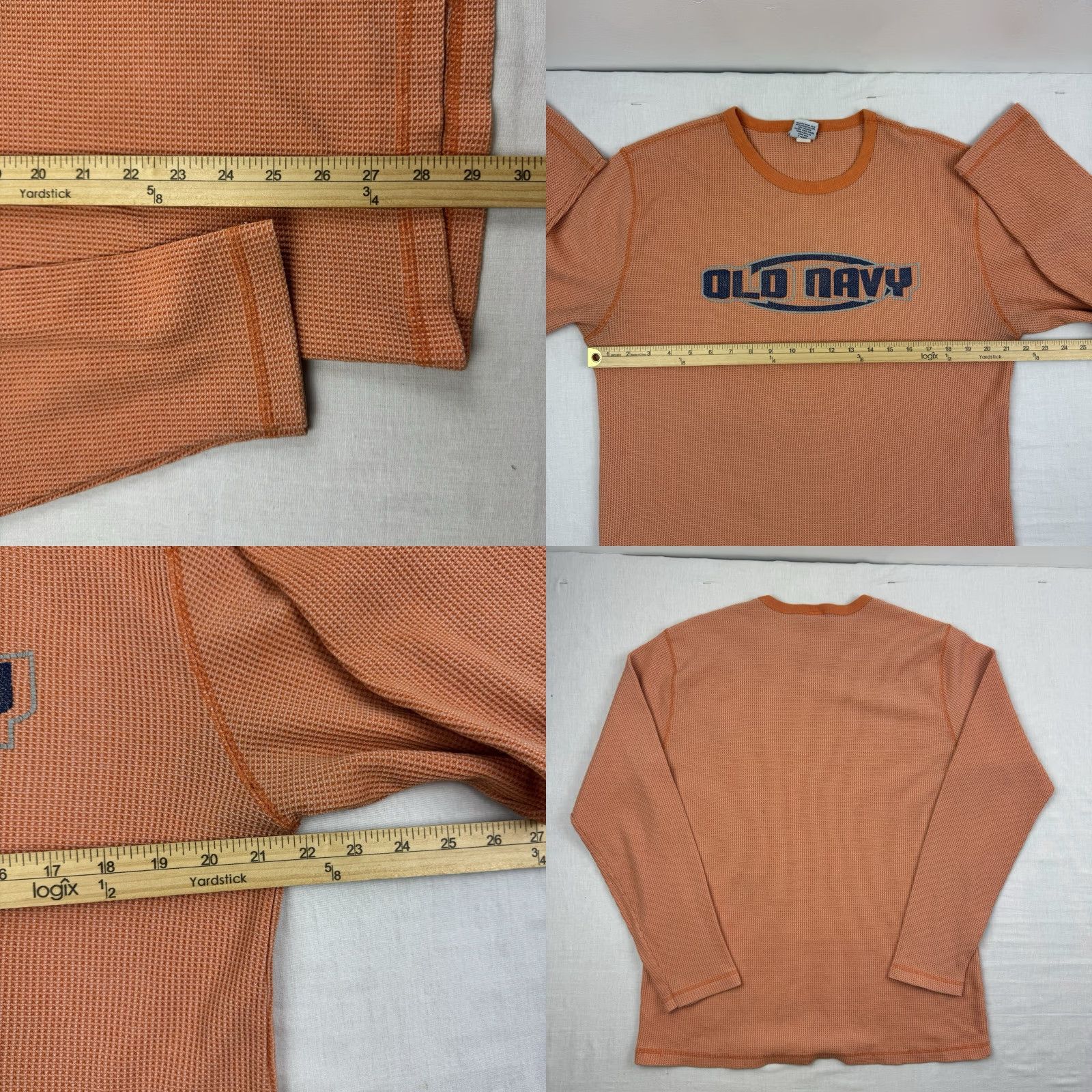 Old Navy VINTAGE Old Navy Thermal Shirt Men XL Orange Solid Grunge Hipster 90s Y2K Size US XL / EU 56 / 4 - 8 Thumbnail