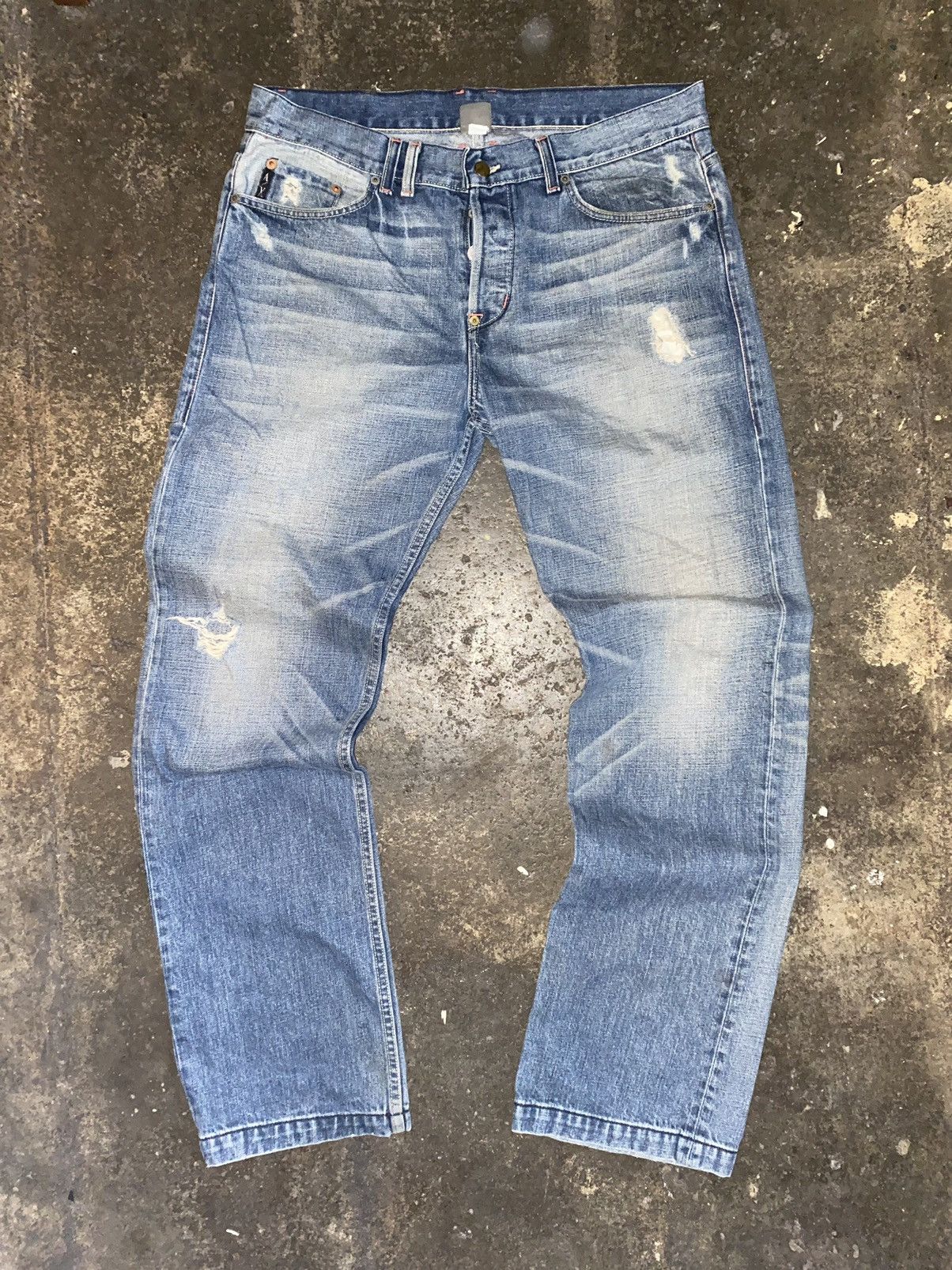 Armani Exchange Armani Exchange Denim Blue Jeans Pants Made USA Distressed Size US 36 / EU 52 - 1 Thumbnail