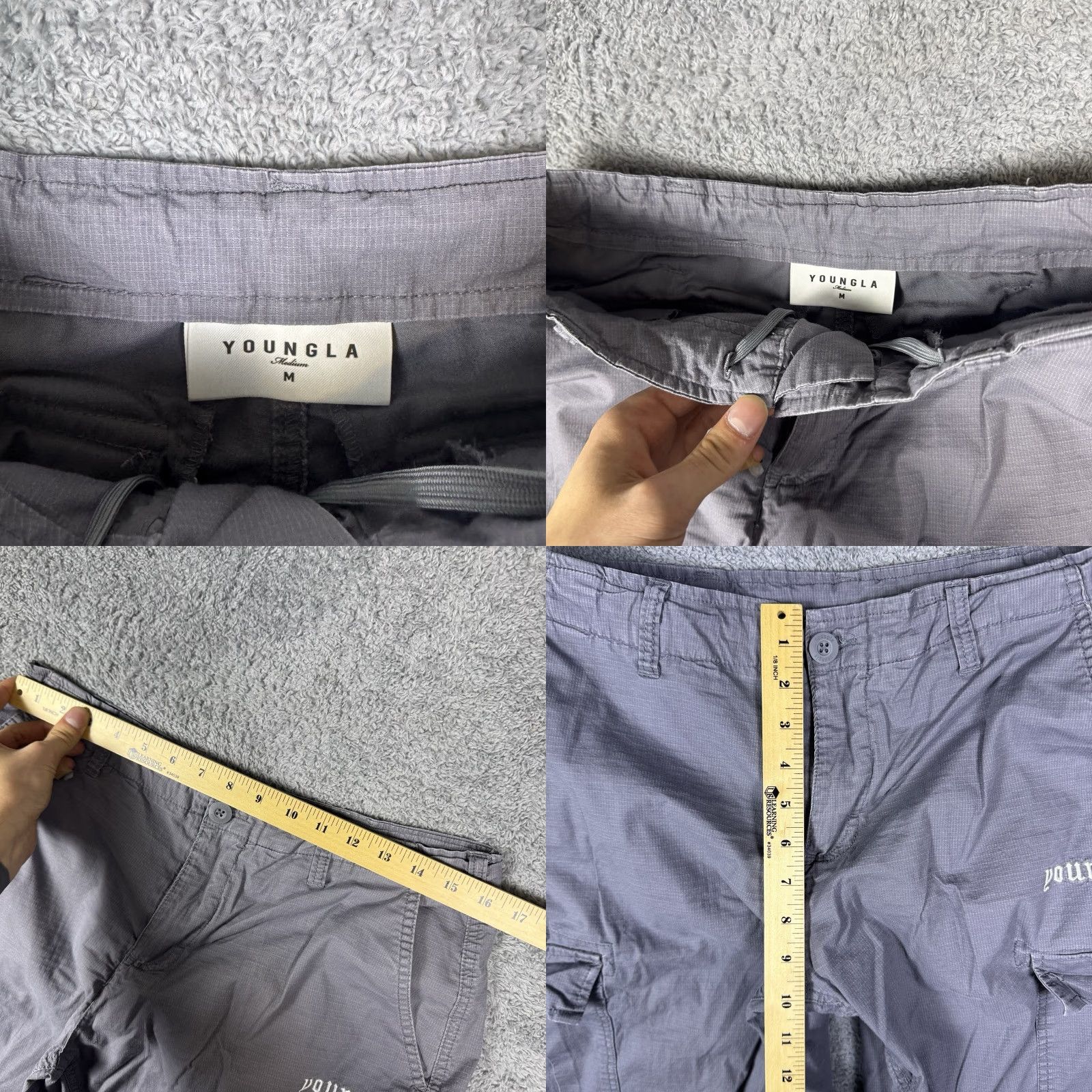 YoungLA YoungLA Pants Mens M 32x28 TrailBlaze Cargo Ripstop Canvas Streetwear Pants Mens M Gray 226 TrailBlaze Cargos Size US 31 - 8 Thumbnail