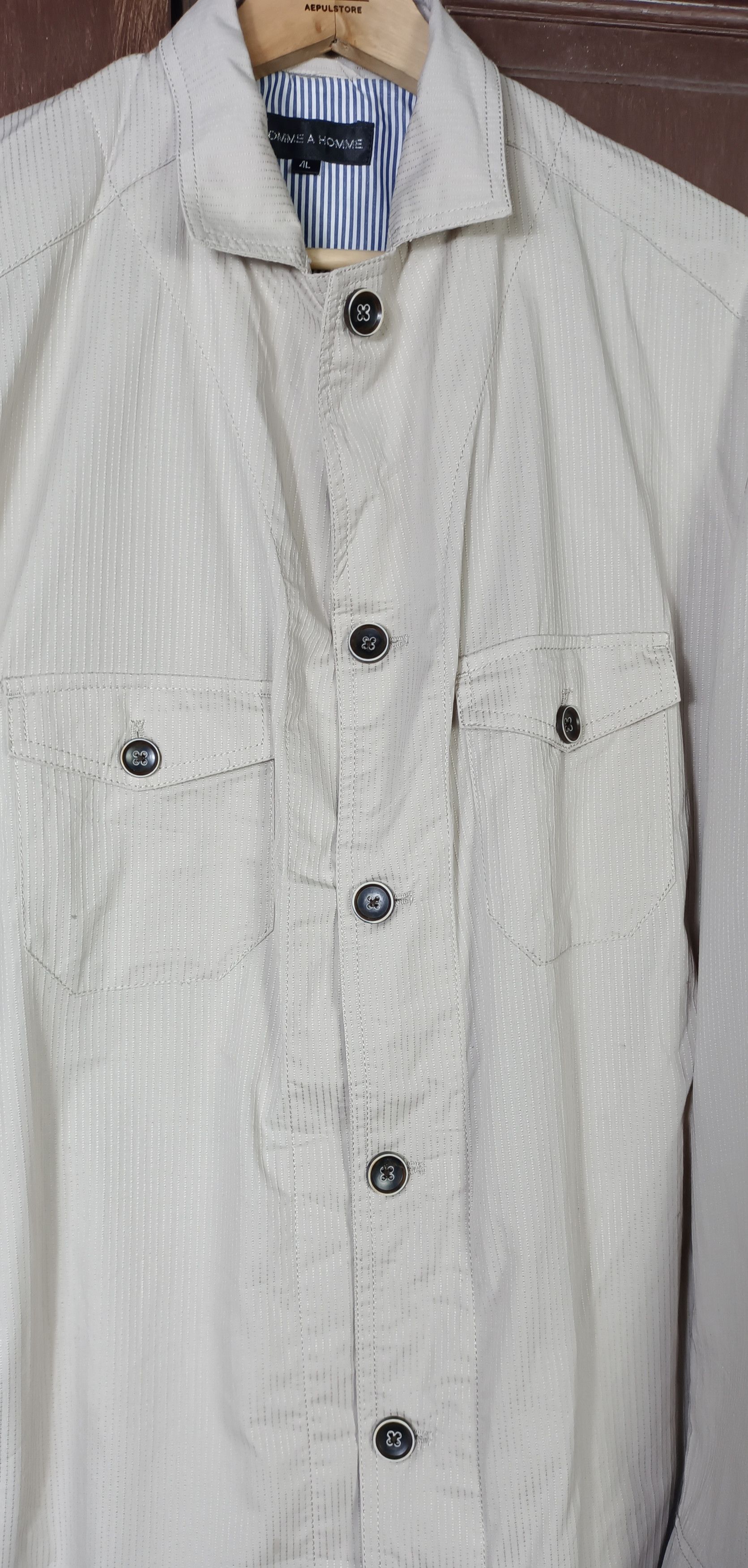 Japanese Brand D Homme A Homme Work Wear Button Up Size US XXL / EU 58 / 5 - 4 Thumbnail