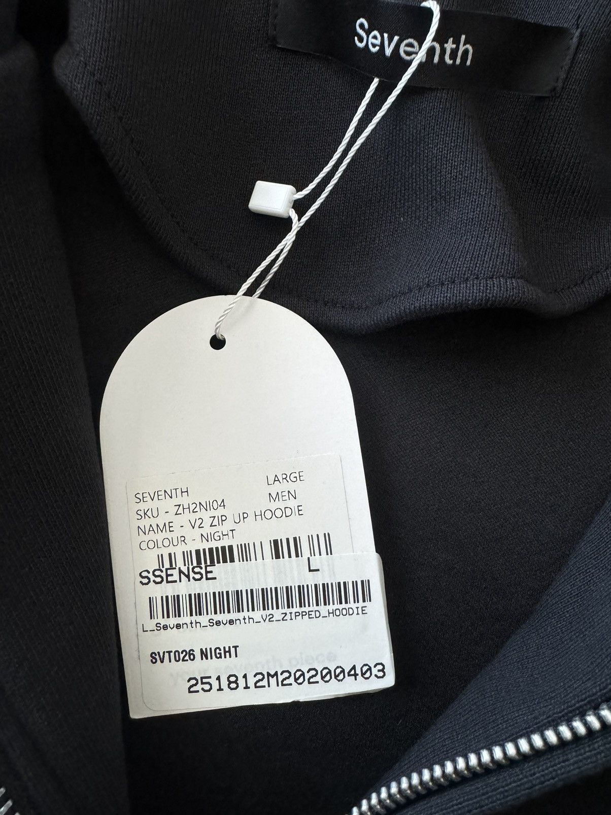 Seventh Seventh Black V2 Heavyweight Zipped Hoodie New With Tags Size US L / EU 52-54 / 3 - 4 Thumbnail